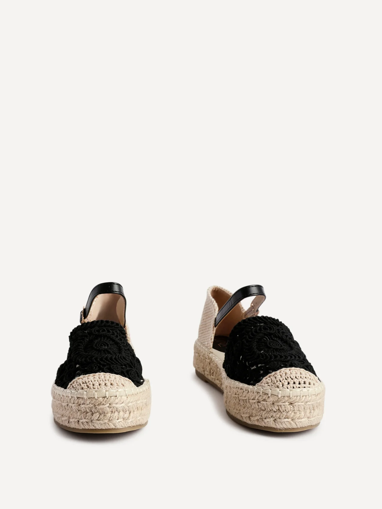 Adelina Black Woven Espadrille Sandals - Image 3