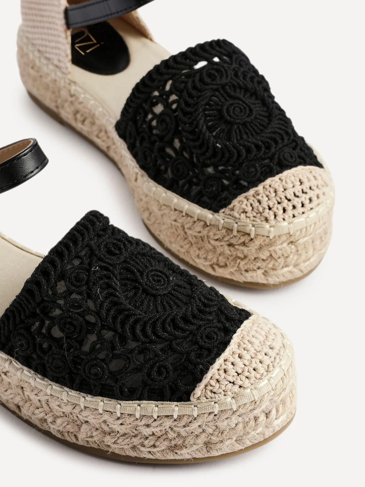 Adelina Black Woven Espadrille Sandals - Image 5