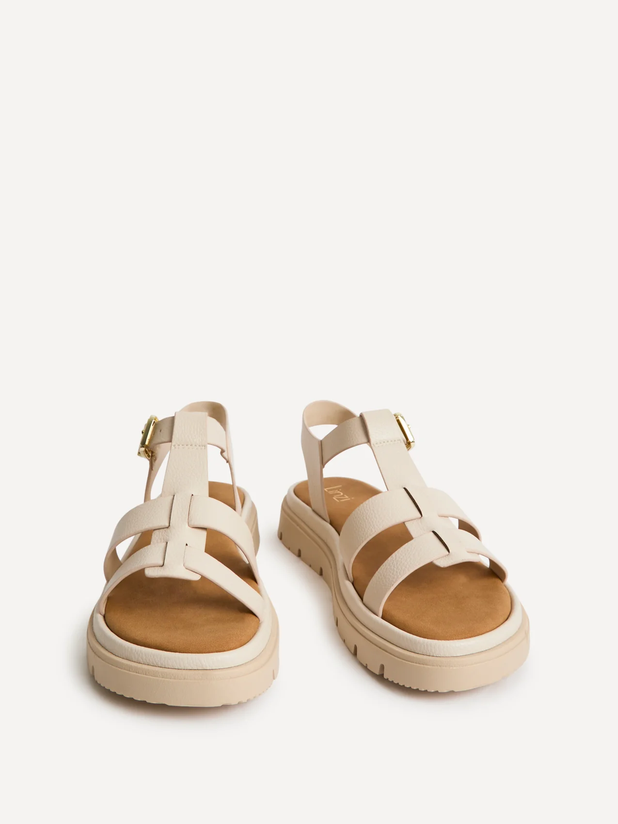 Adventure Beige Gladiator Flat Sandals - Image 3