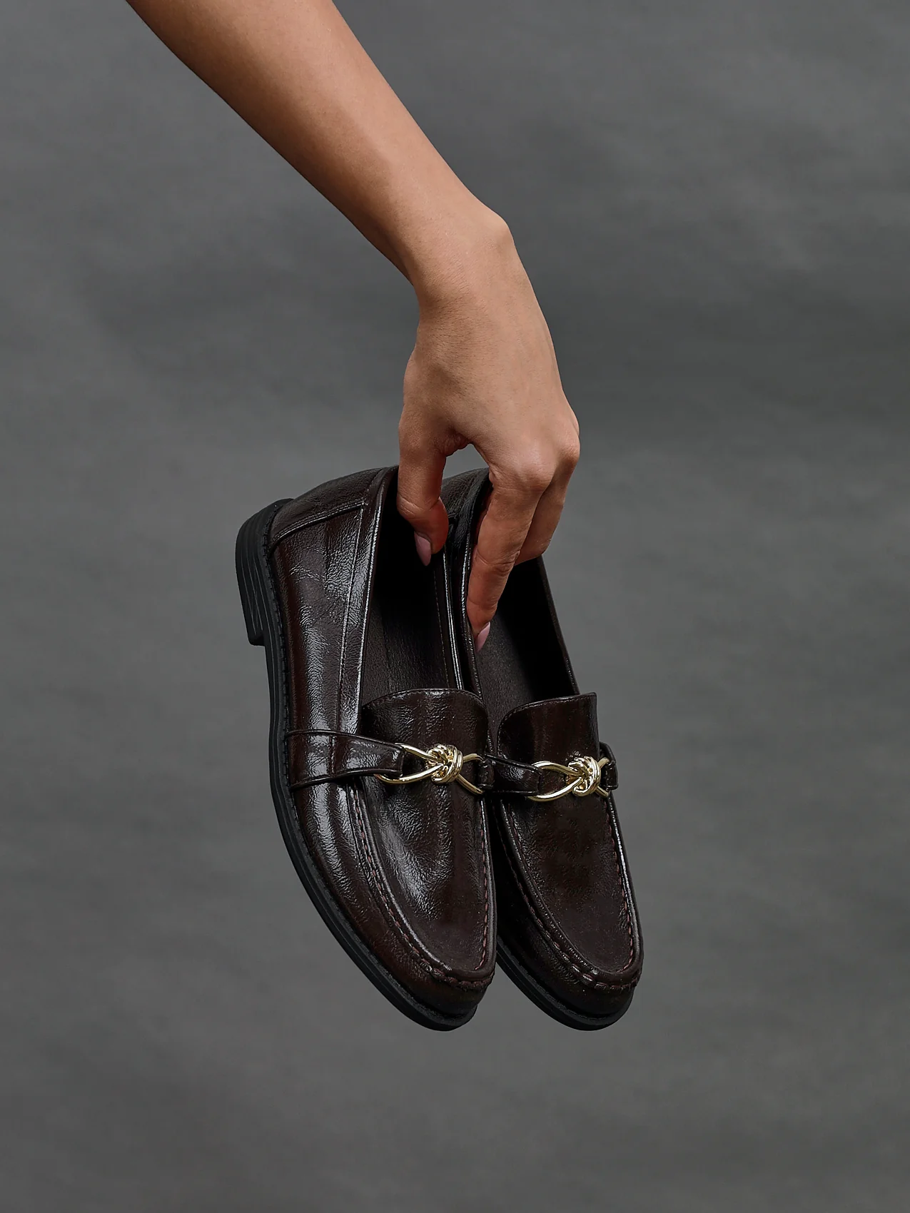 Affluent Brown Faux Leather Loafers