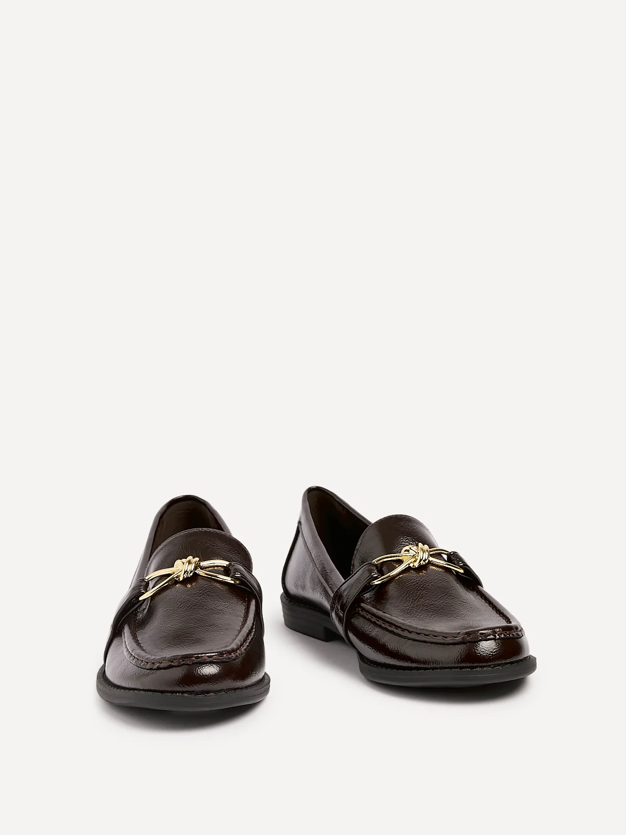 Affluent Brown Faux Leather Loafers - Image 4
