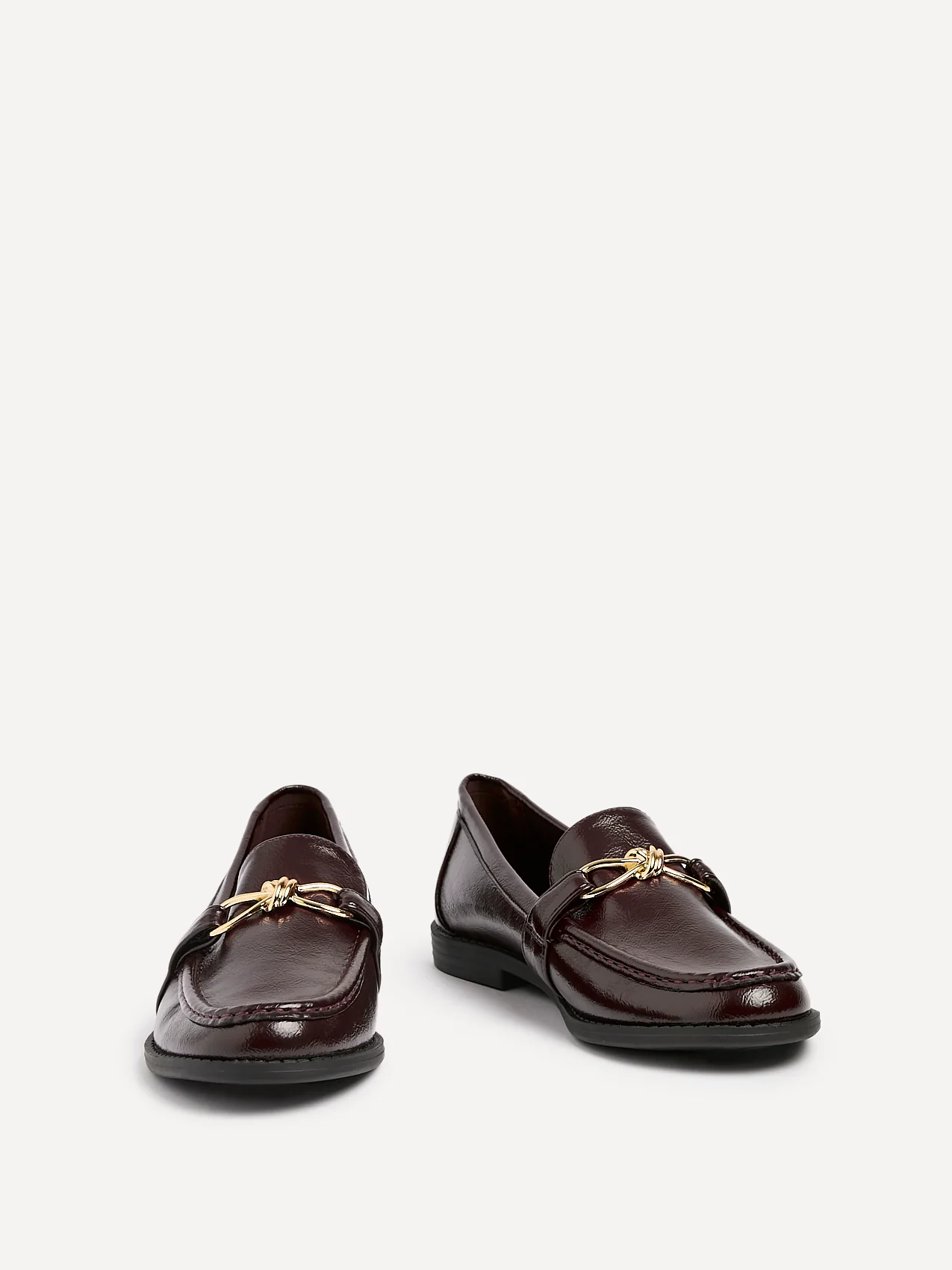 Affluent Burgundy Faux Leather Loafers - Image 3