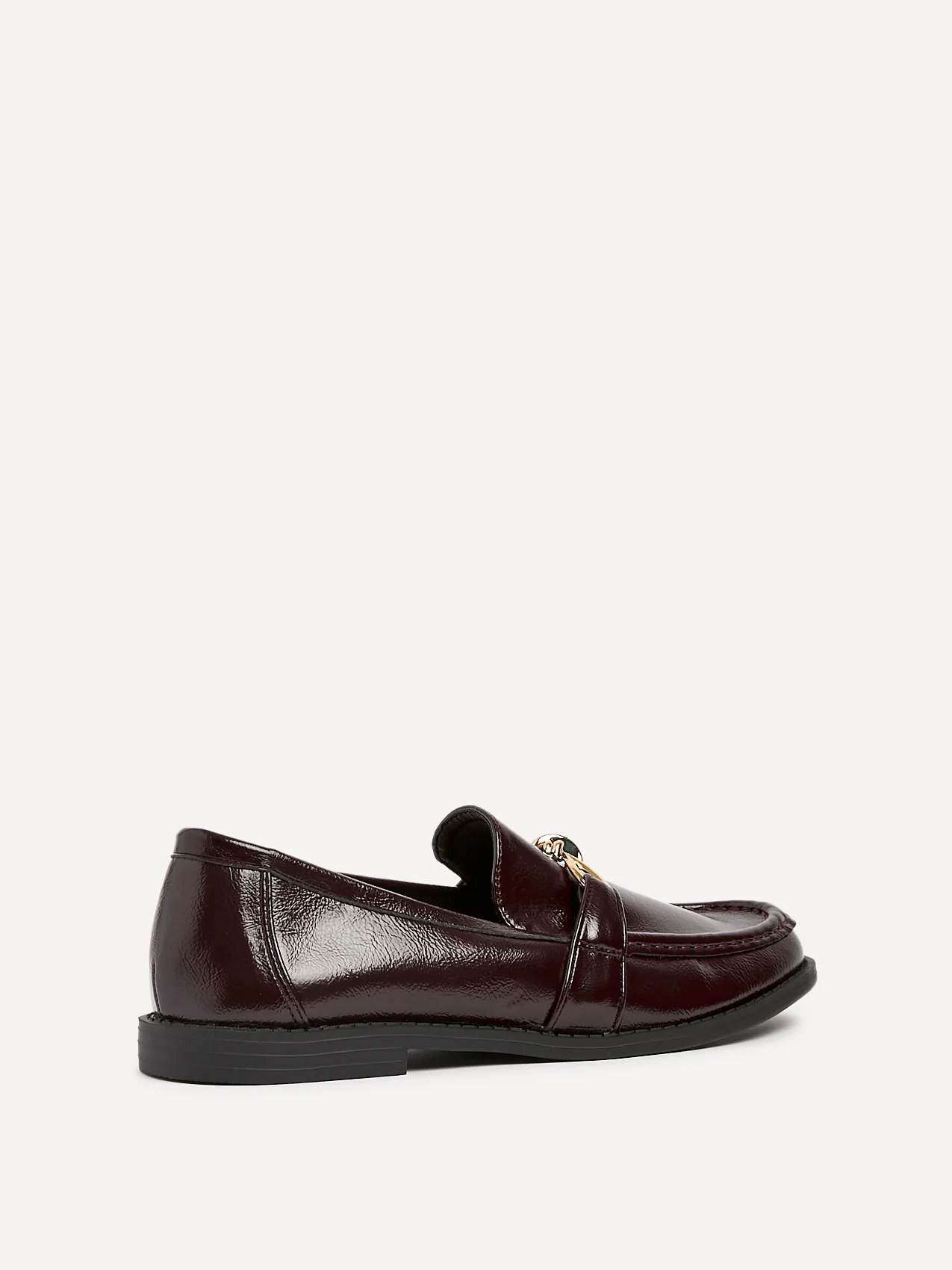 Affluent Burgundy Faux Leather Loafers - Image 4