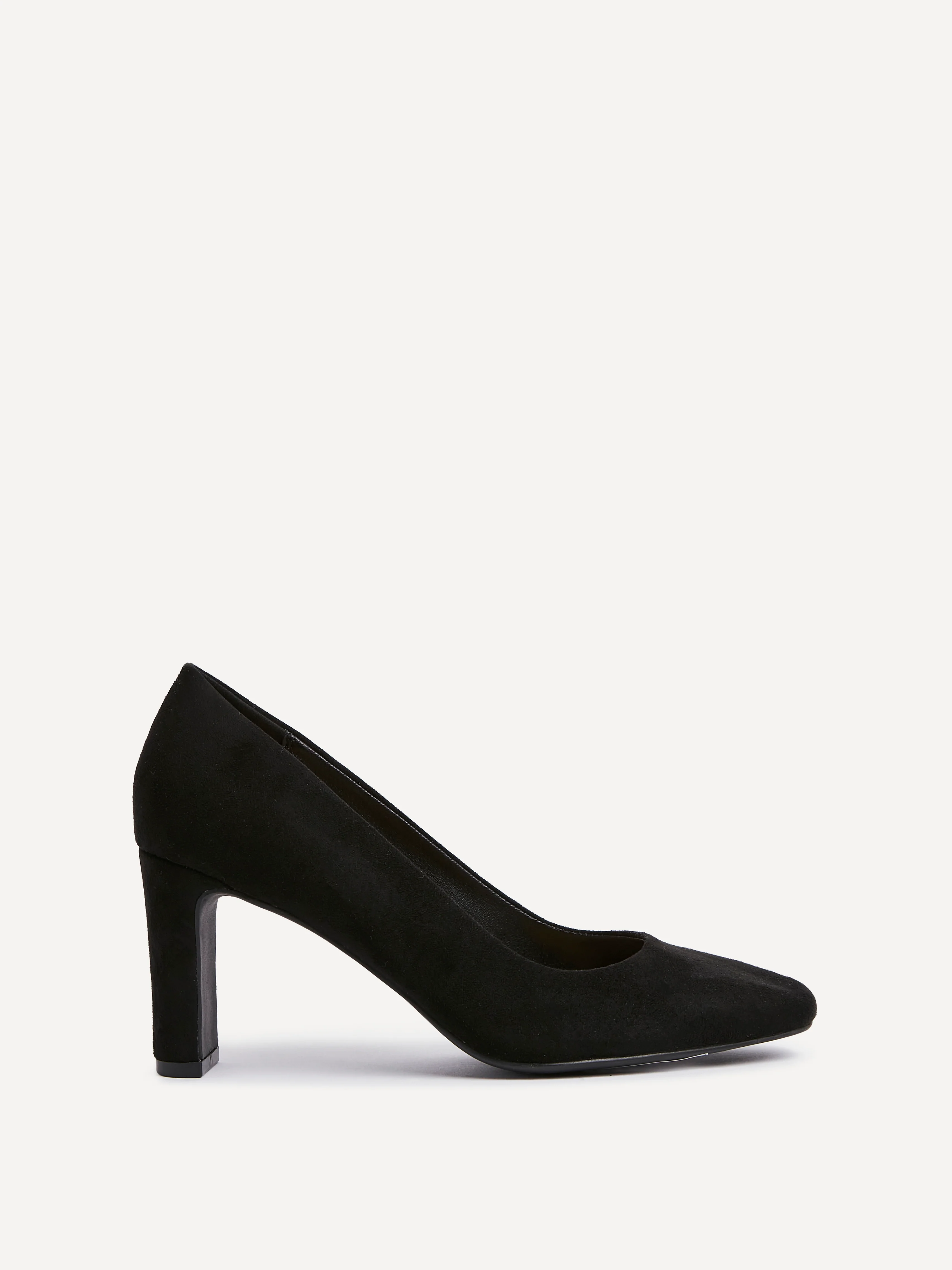 Agenda Black Faux Suede Court Heels - Image 2