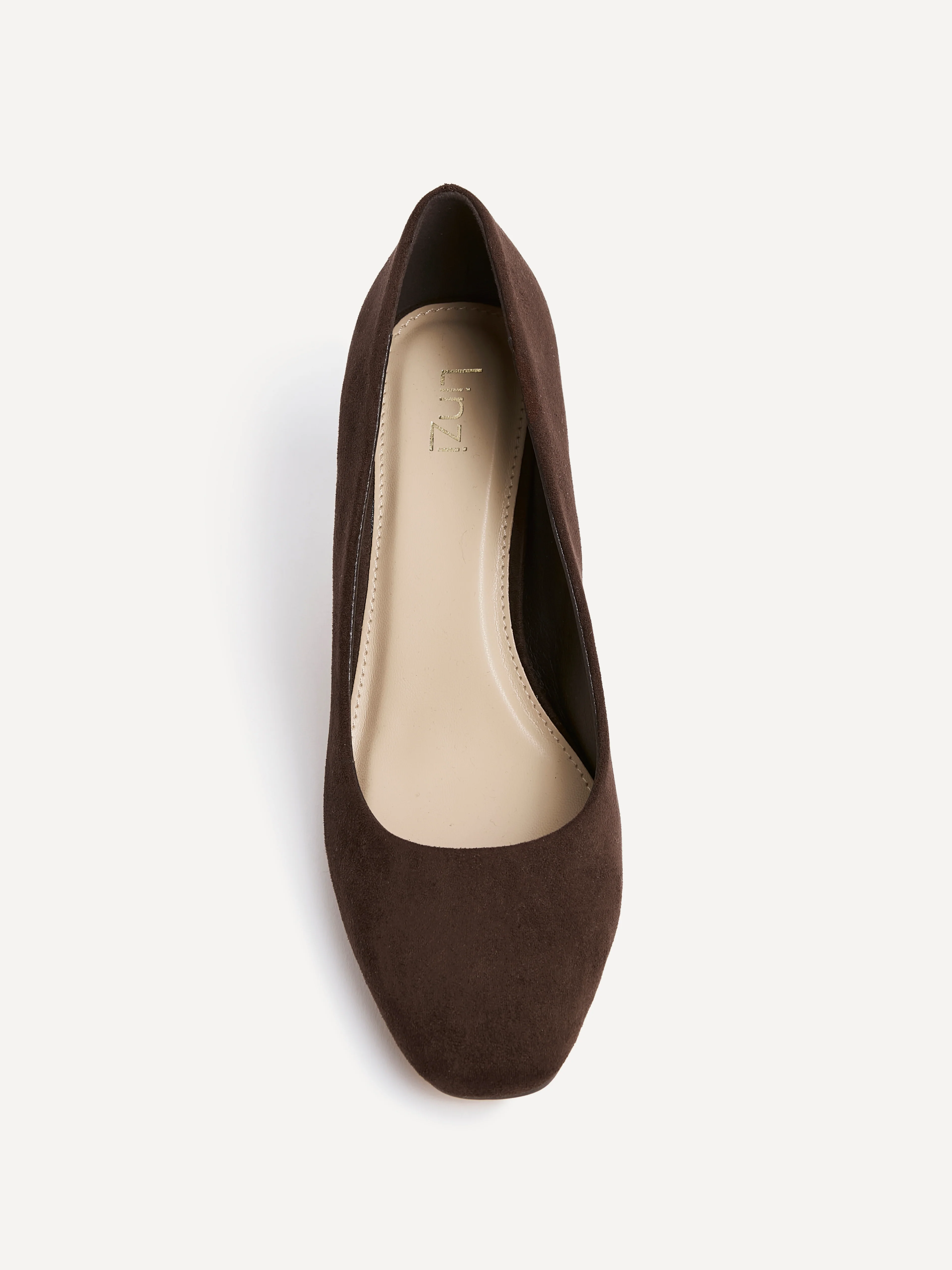 Agenda Brown Faux Suede Court Heels - Image 4