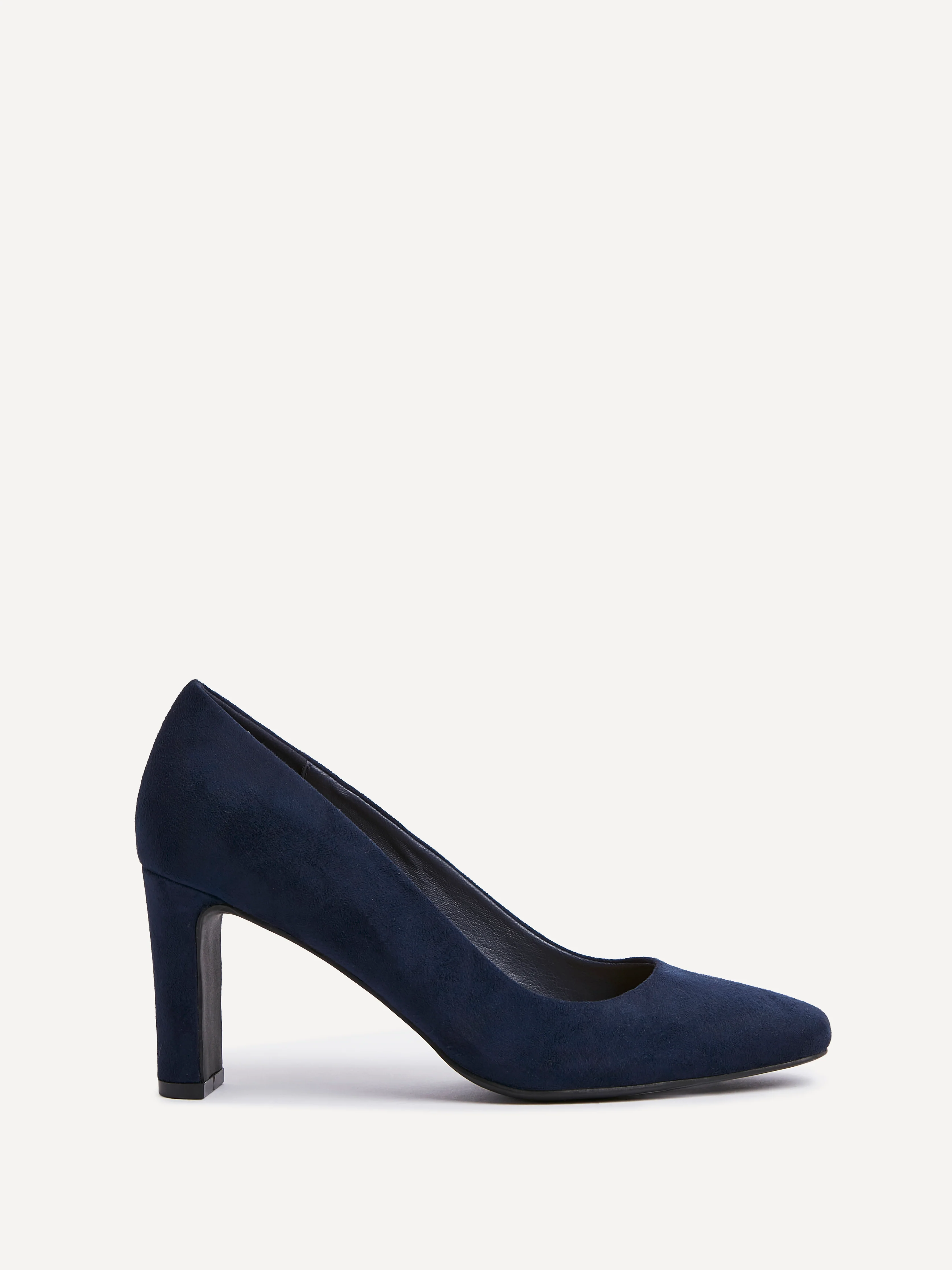 Agenda Navy Faux Suede Court Heels - Image 2