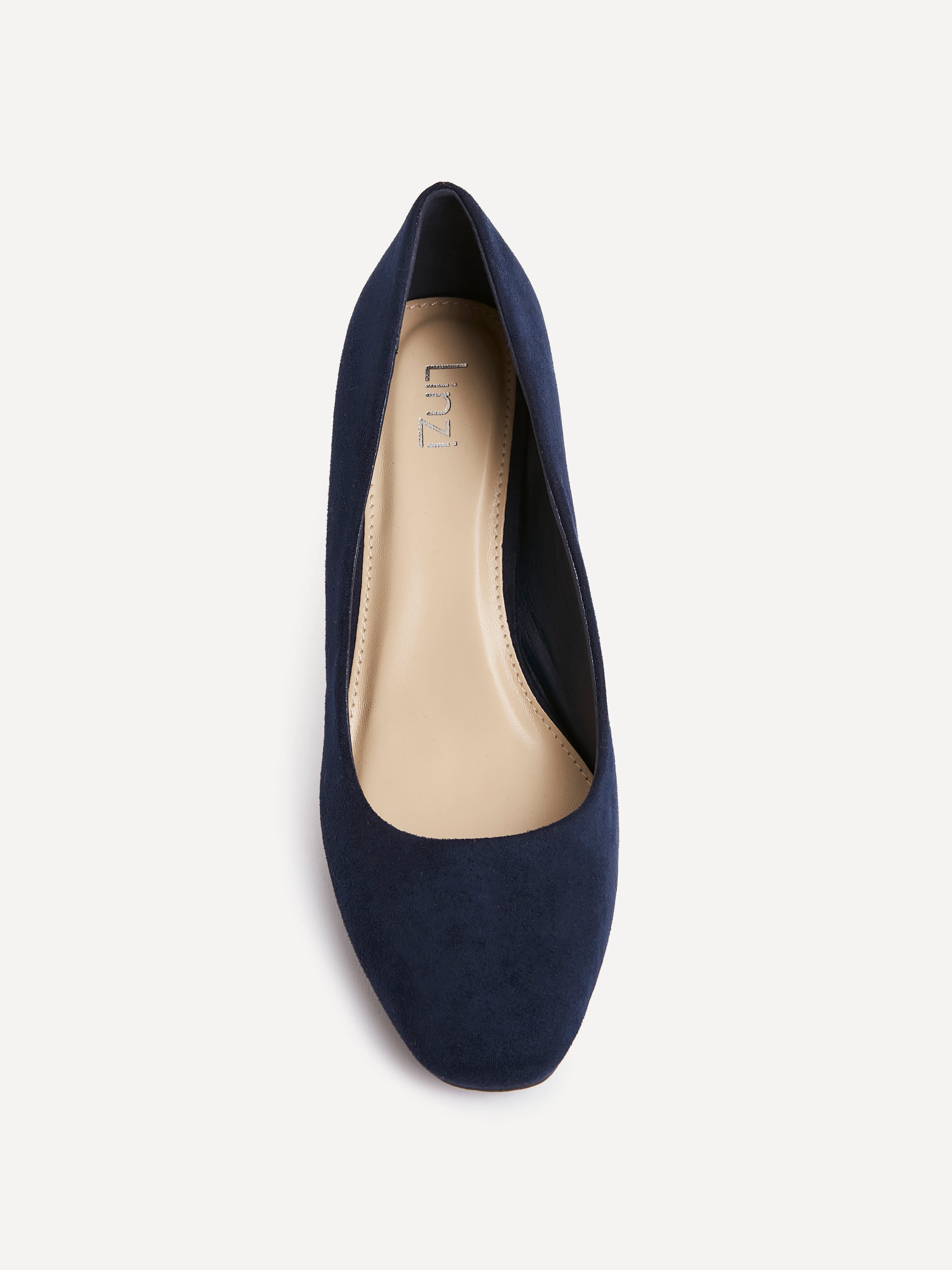 Agenda Navy Faux Suede Court Heels - Image 4