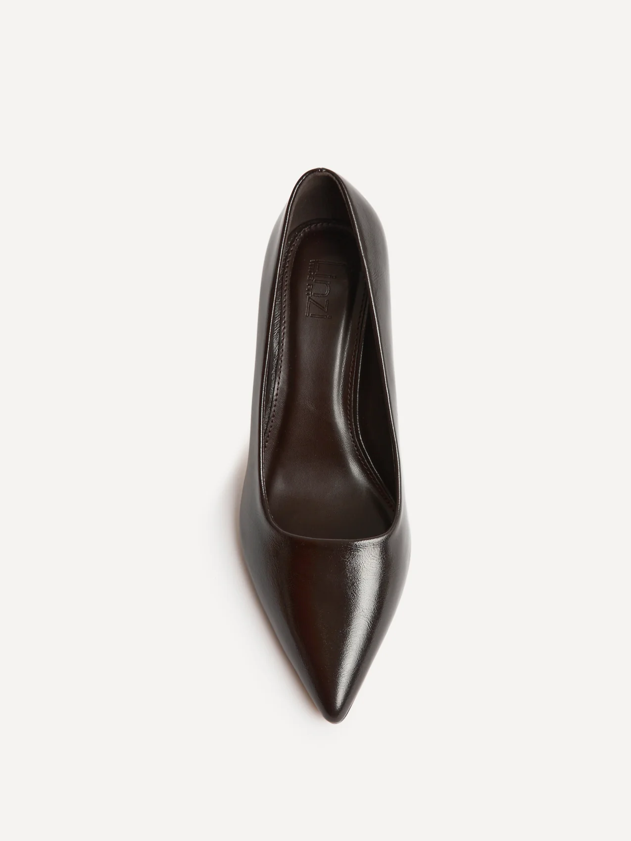 Aim Wide Fit Brown Faux Leather Court Heels - Image 4
