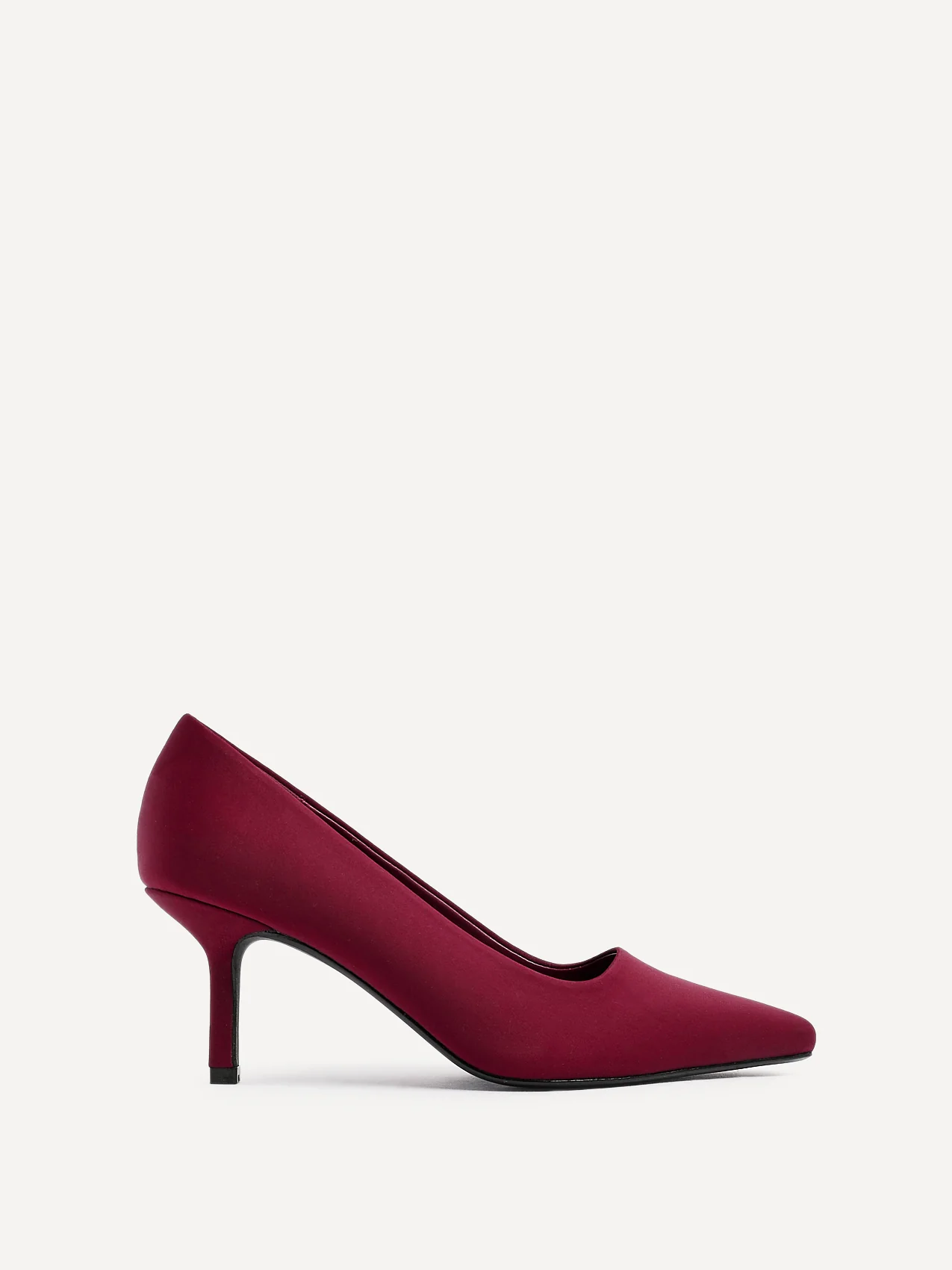 Aim Wide Fit Burgundy Scuba Court Heels - Image 2