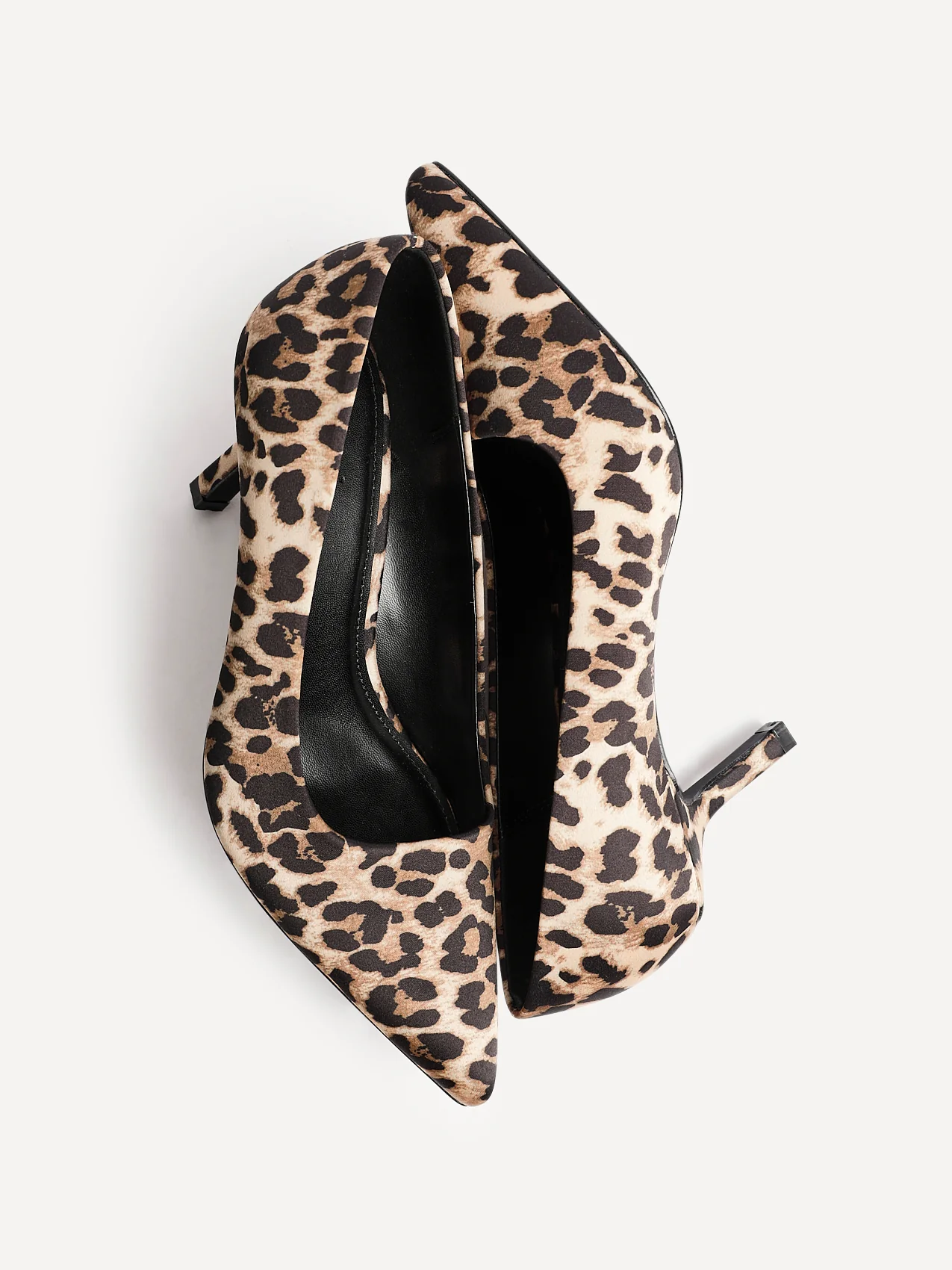 Aim Wide Fit Leopard Satin Court Heels - Image 5