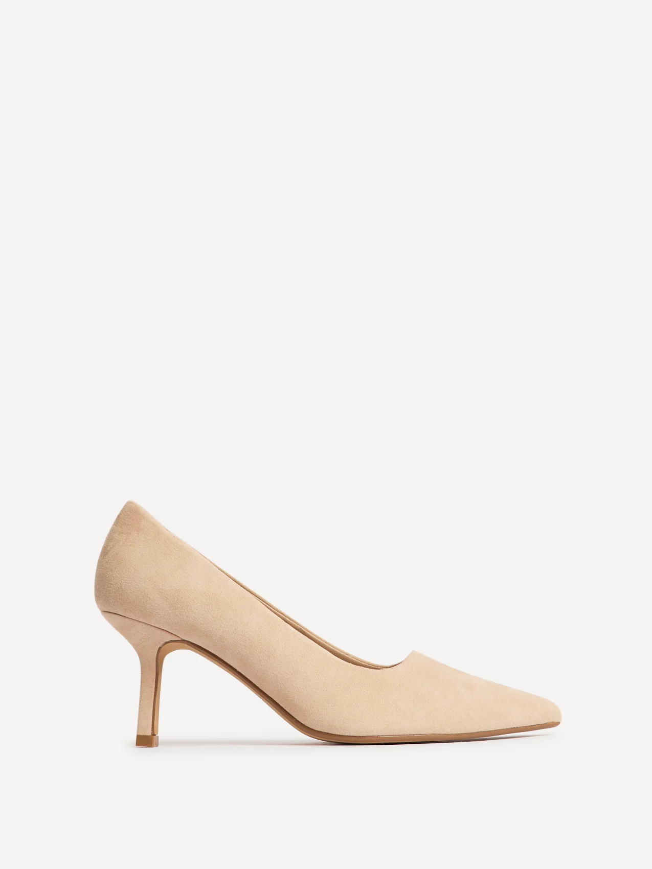 Aim Wide Fit Nude Faux Suede Court Heels - Image 2