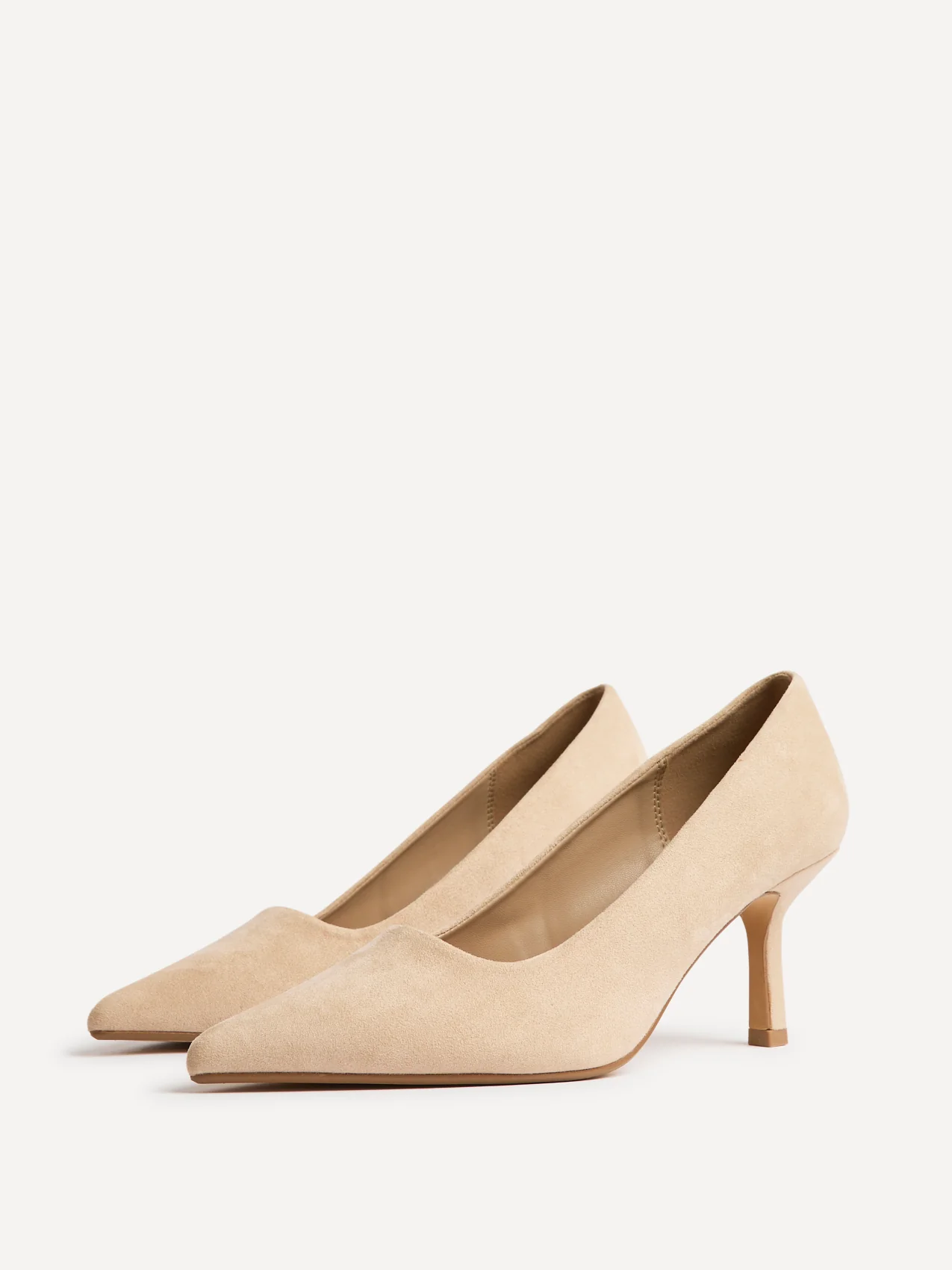 Aim Wide Fit Nude Faux Suede Court Heels - Image 5