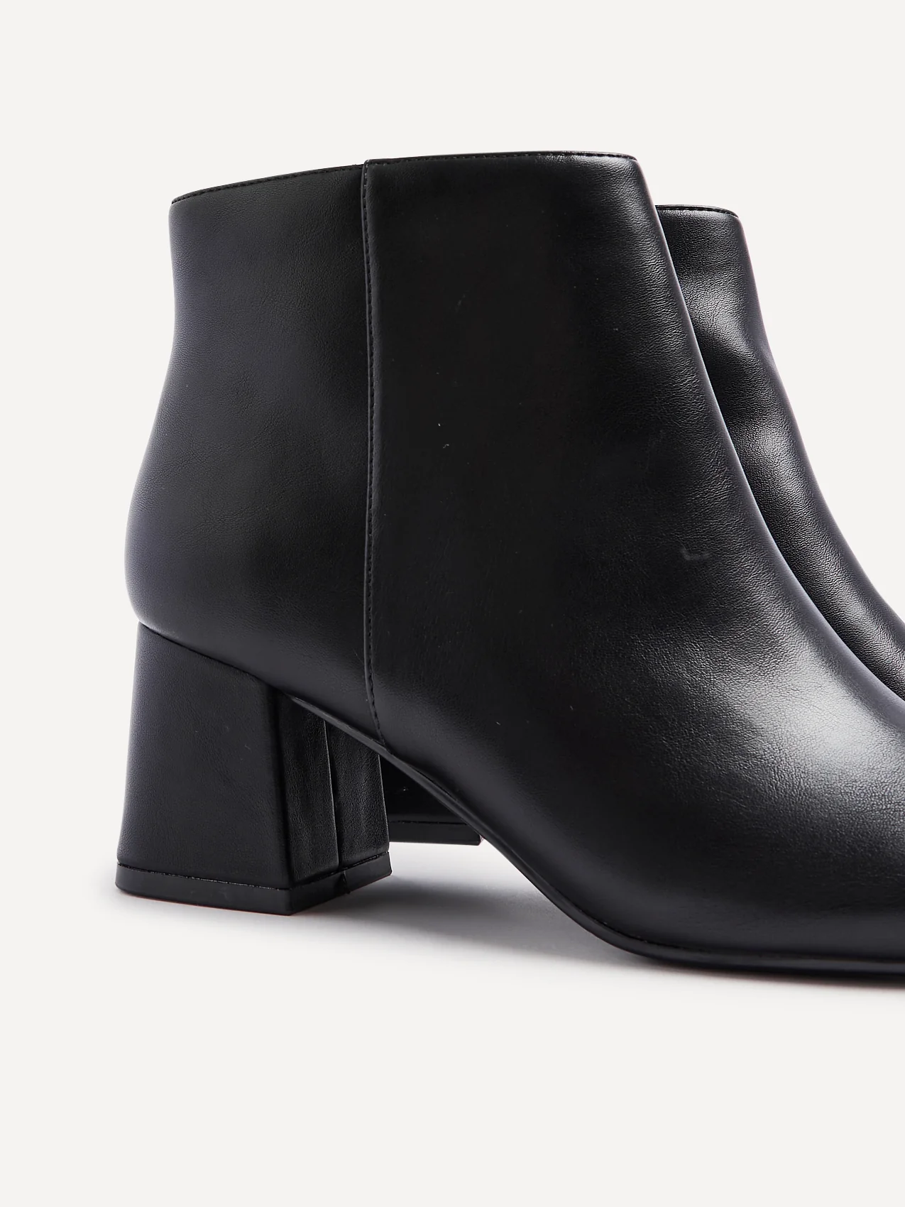 Alba Wide Fit Black Faux Leather Heeled Boots - Image 5