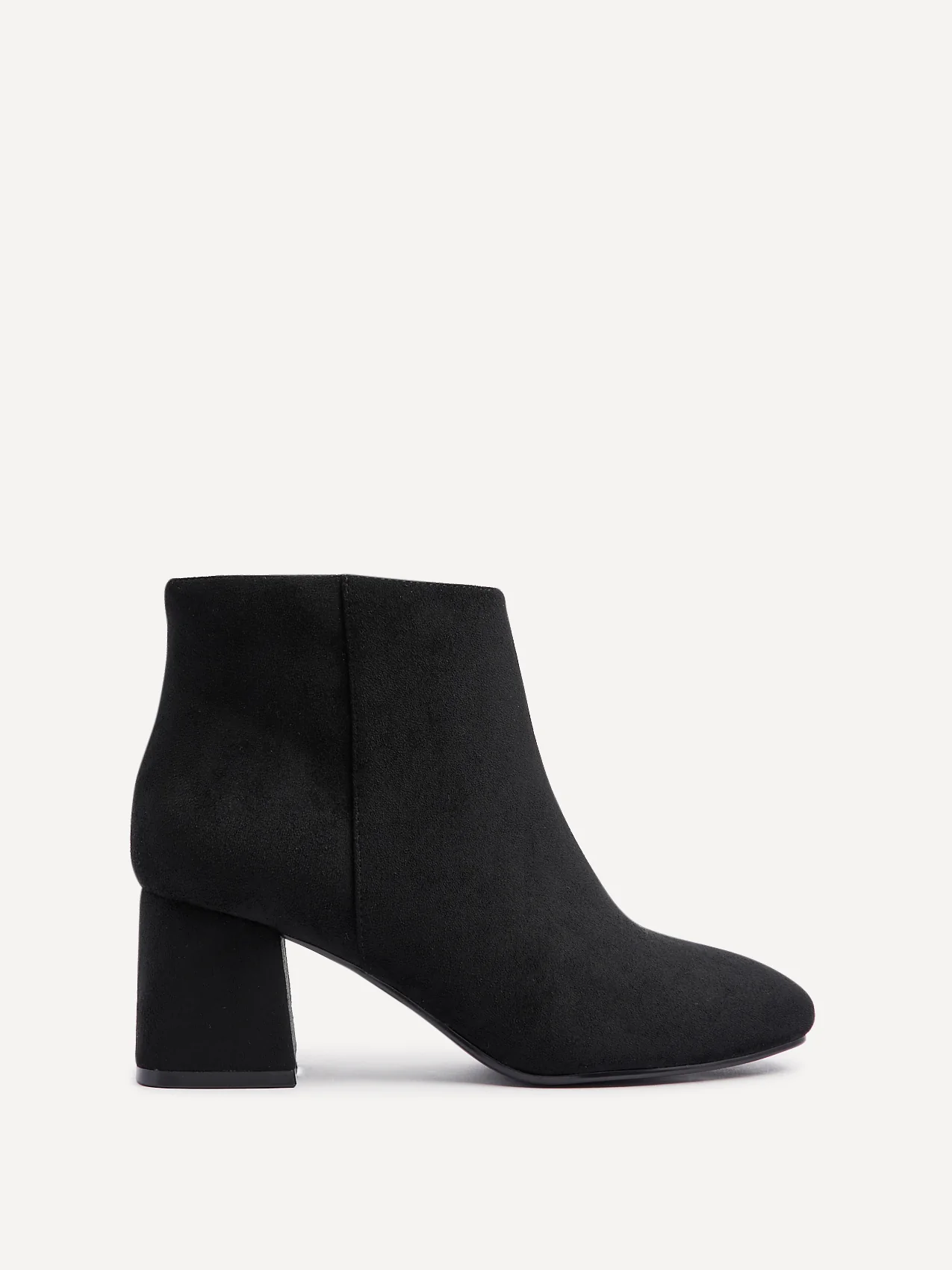 Alba Wide Fit Black Faux Suede Heeled Boots - Image 2