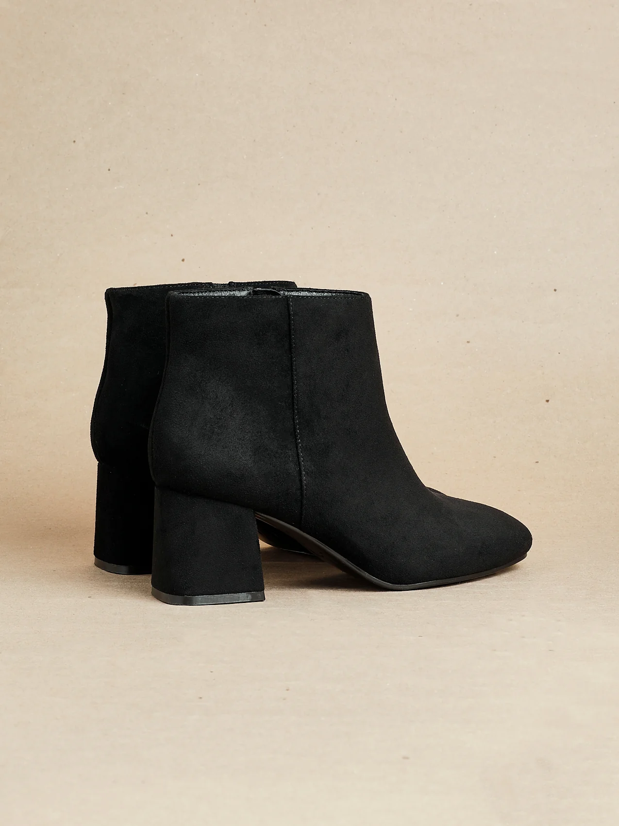 Alba Wide Fit Black Faux Suede Heeled Boots - Image 6
