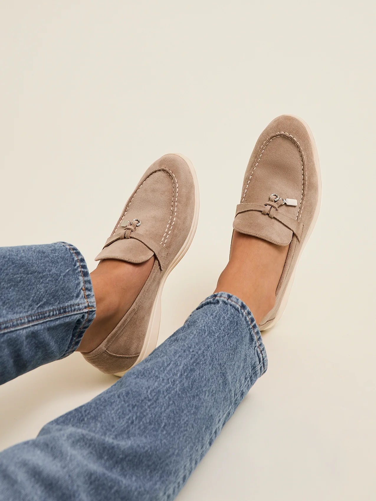 Alette Mocha Faux Suede Slip On Loafers - Image 6
