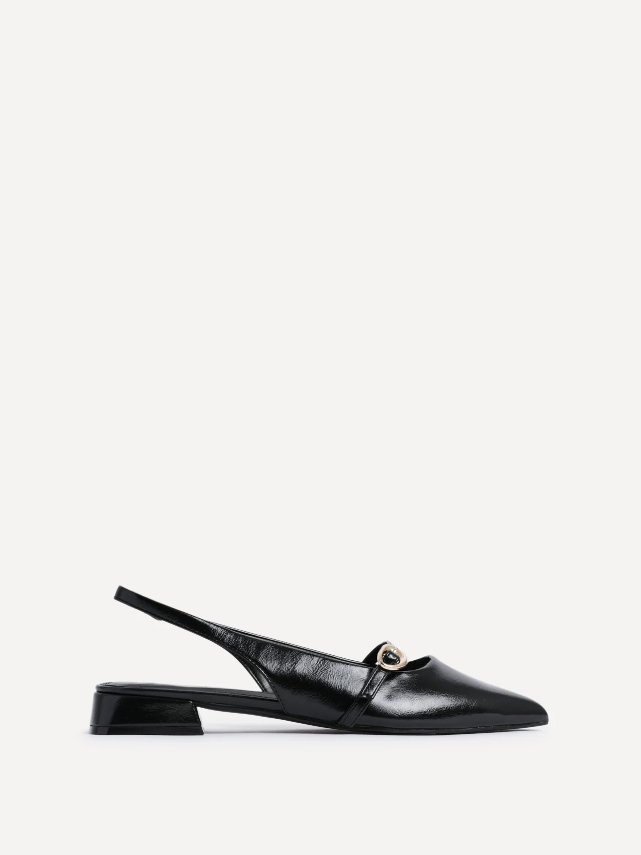 Align Black Faux Leather Ballet Flats - Image 2