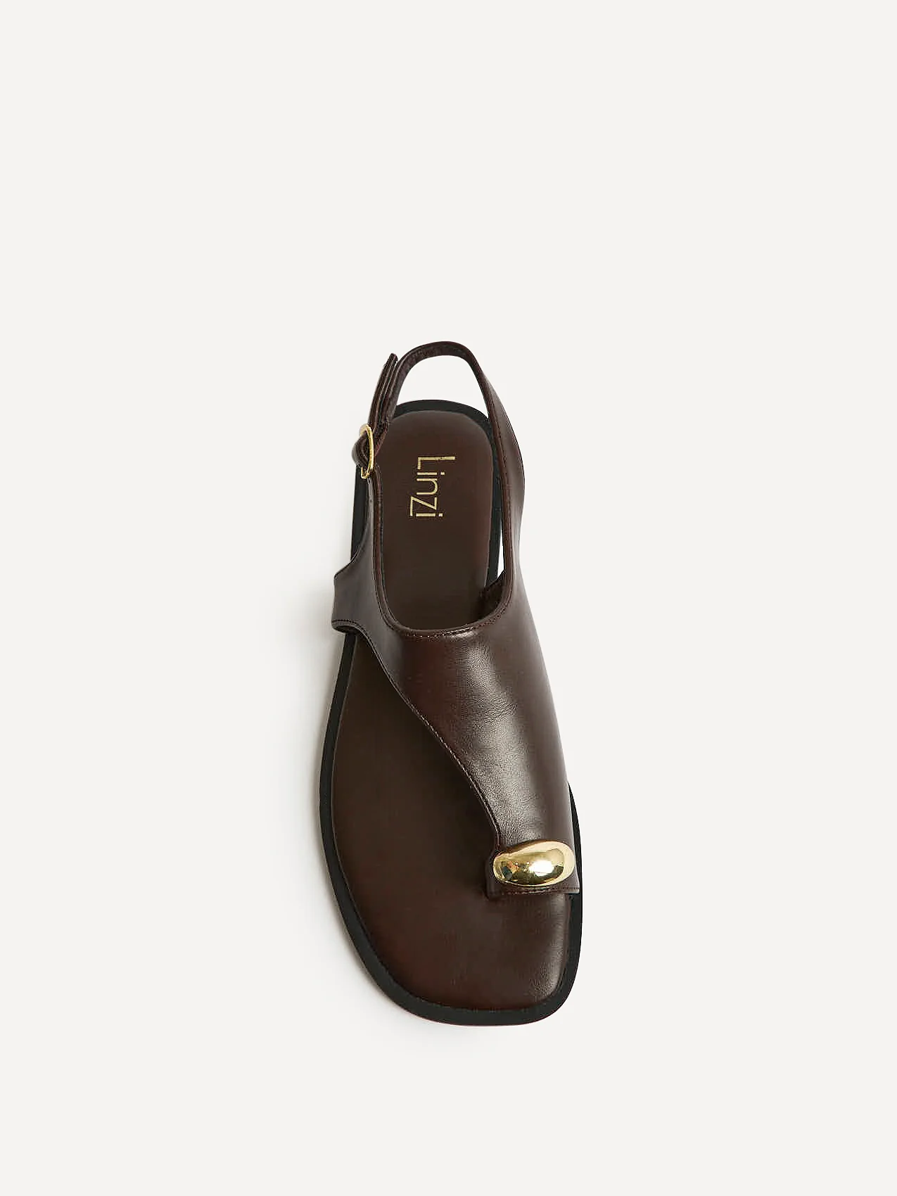 Alina Brown Flat Sandals - Image 4