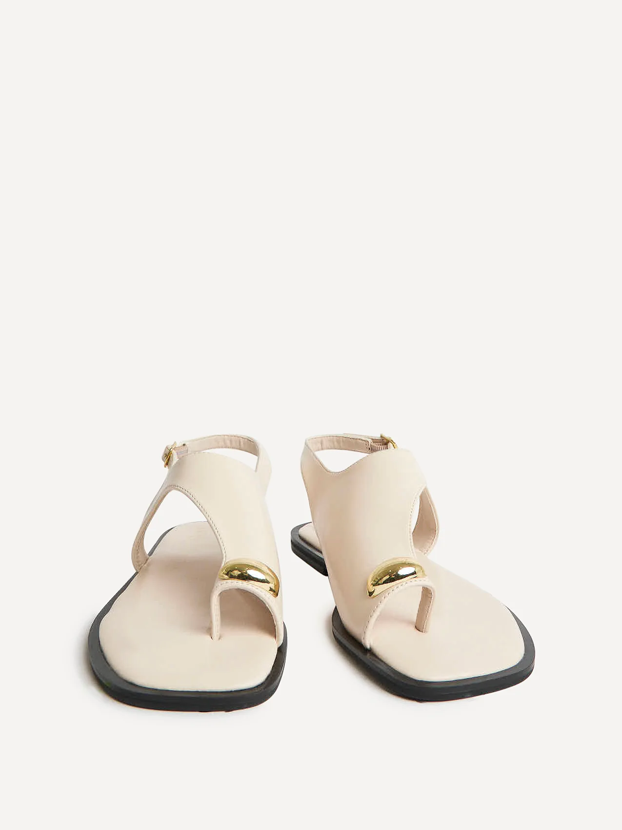 Alina Ivory Flat Sandals - Image 3