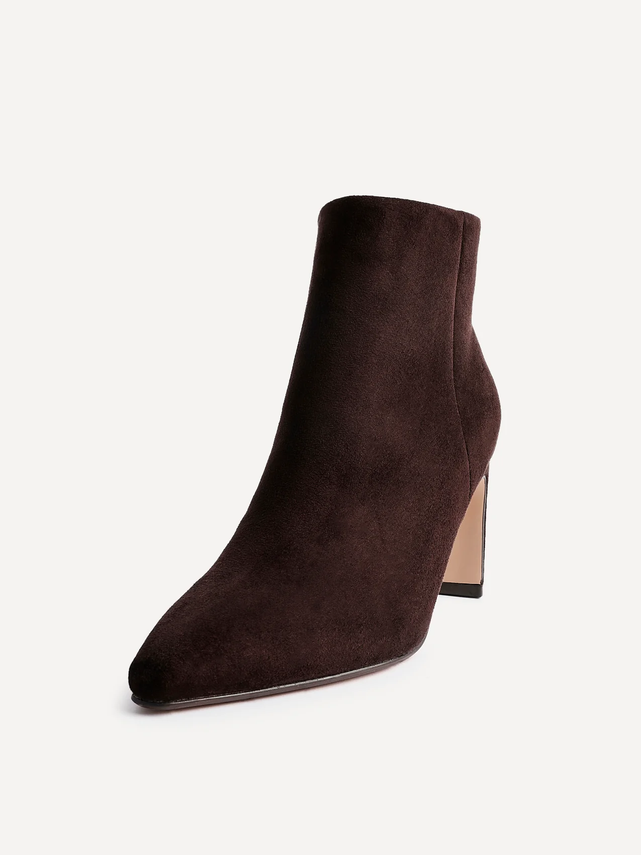 Alisha Brown Faux Suede Heeled Ankle Boot - Image 5