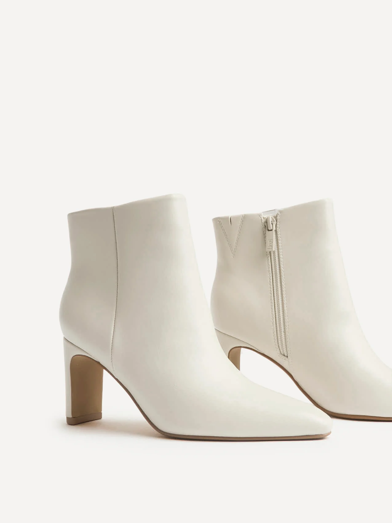 Alisha Ivory Faux Leather Heeled Ankle Boot - Image 4