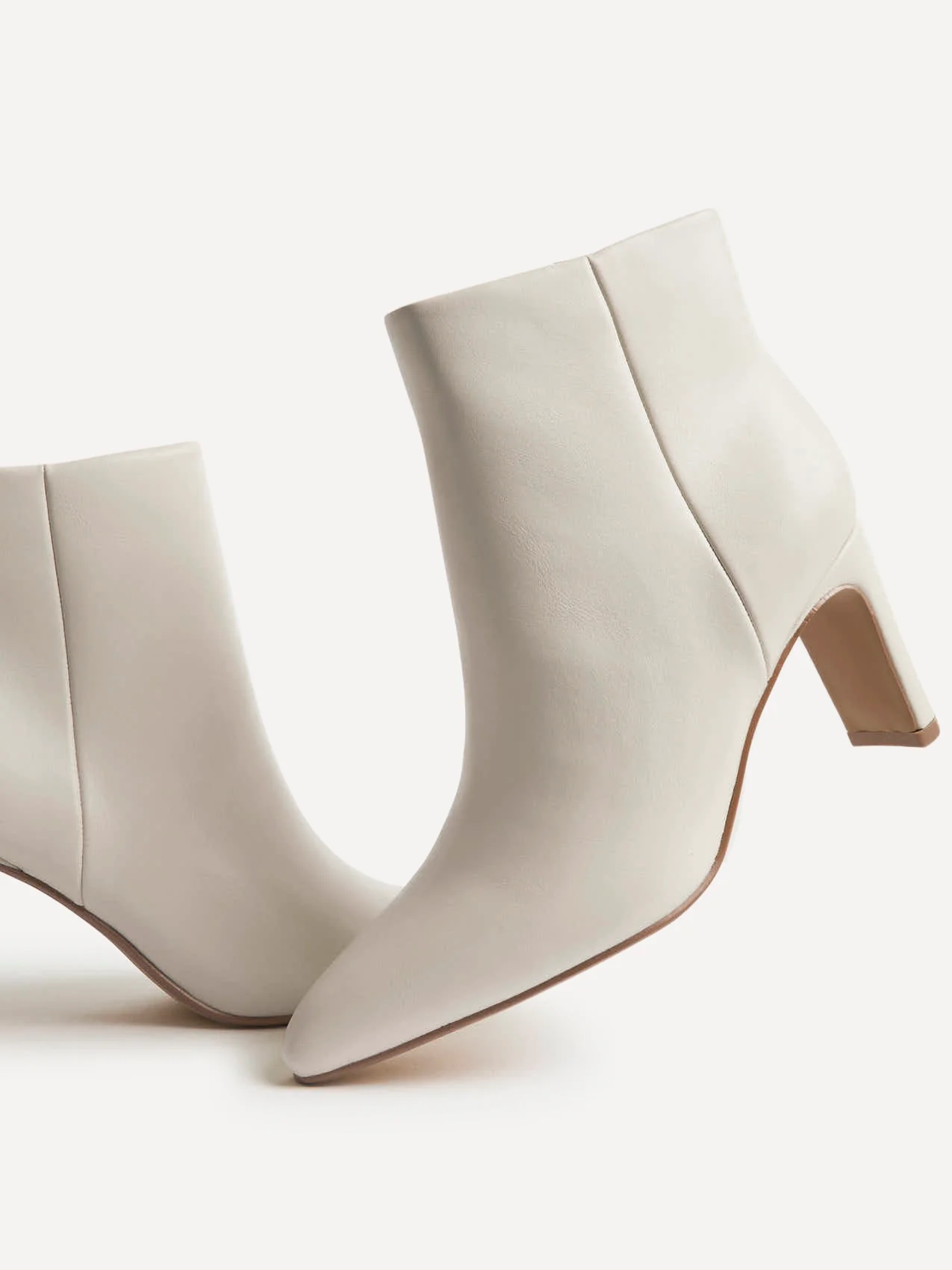 Alisha Ivory Faux Leather Heeled Ankle Boot - Image 5