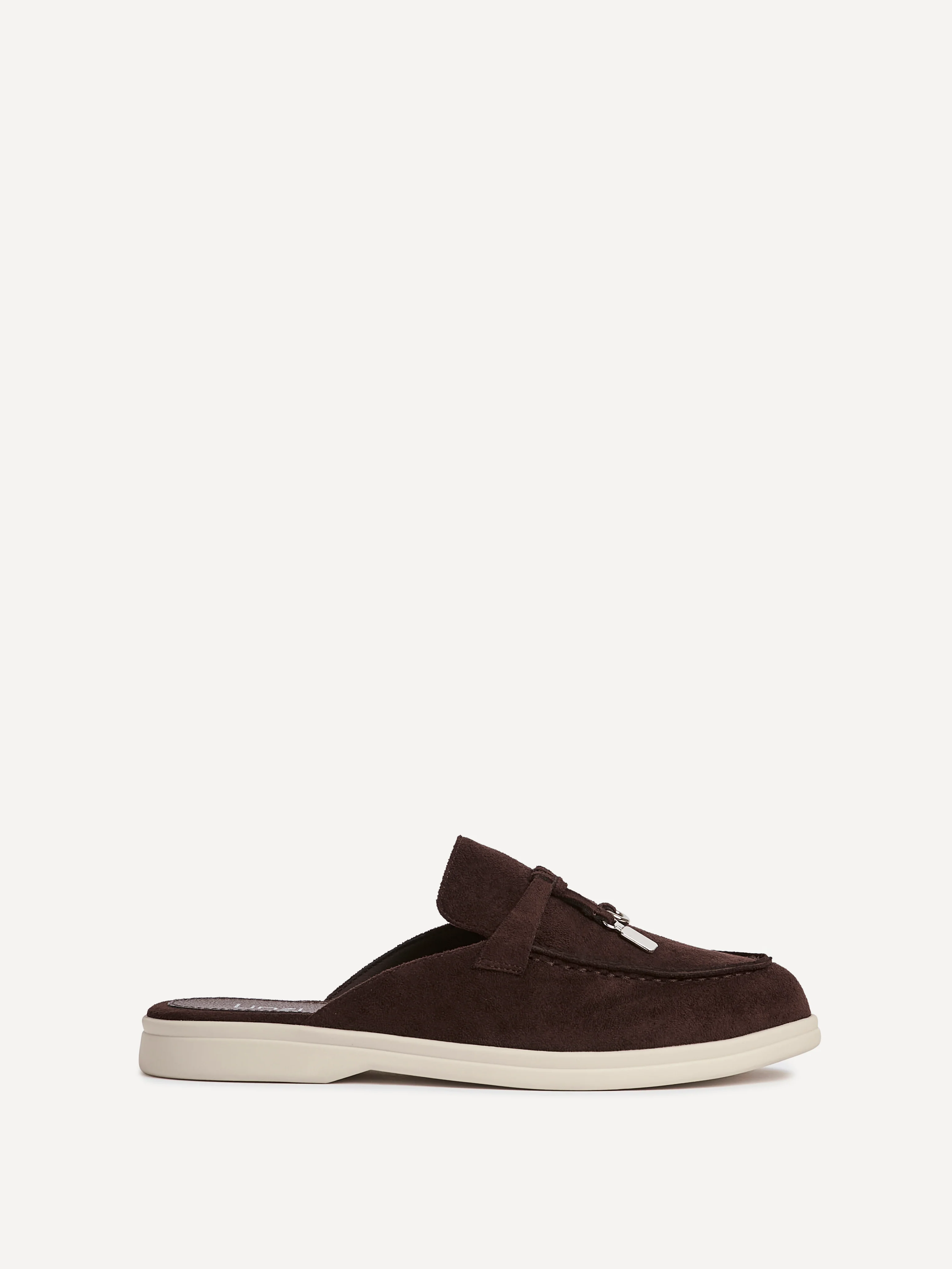Alix Brown Faux Suede Slip On Mules - Image 2
