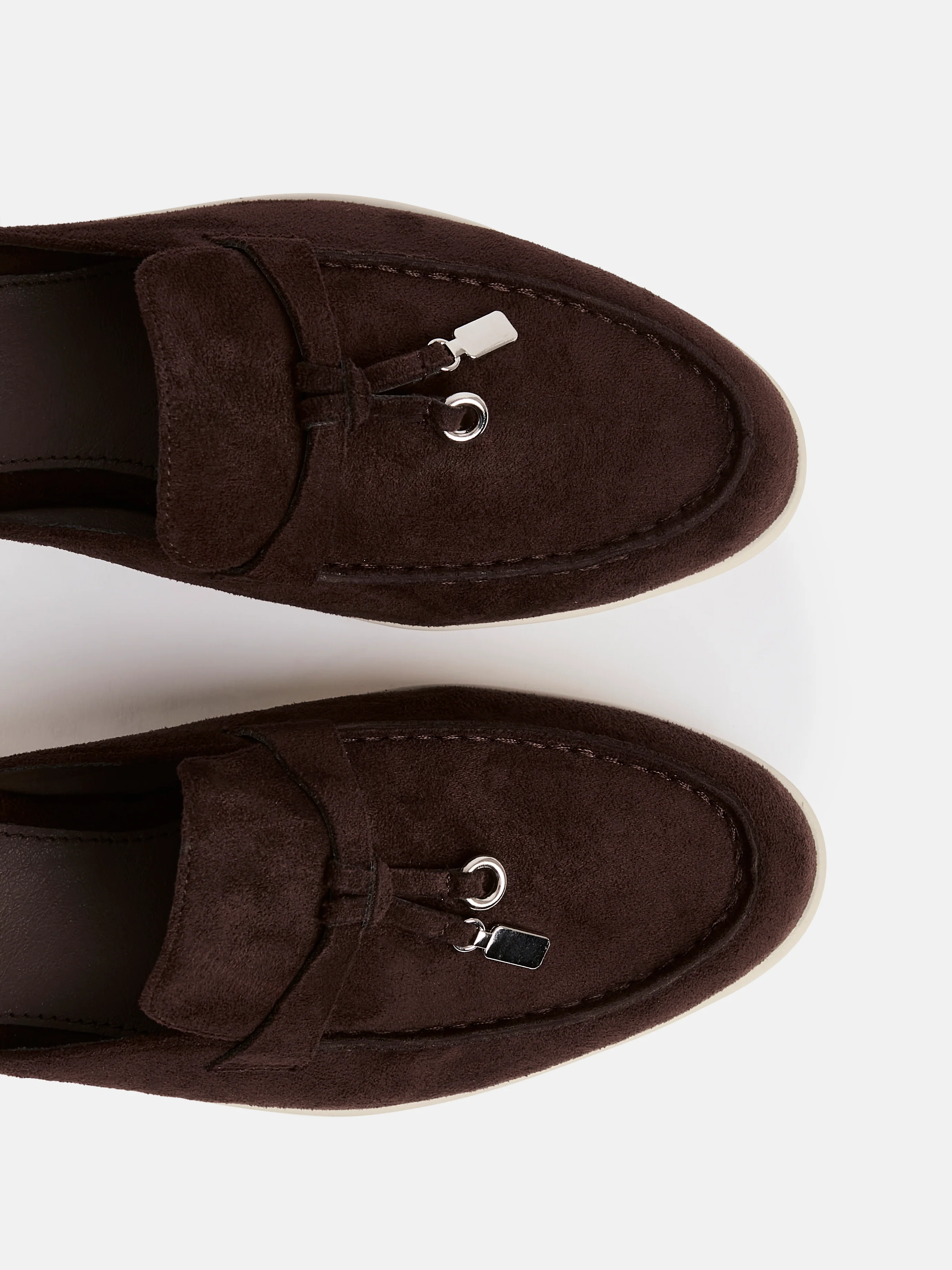 Alix Brown Faux Suede Slip On Mules - Image 5