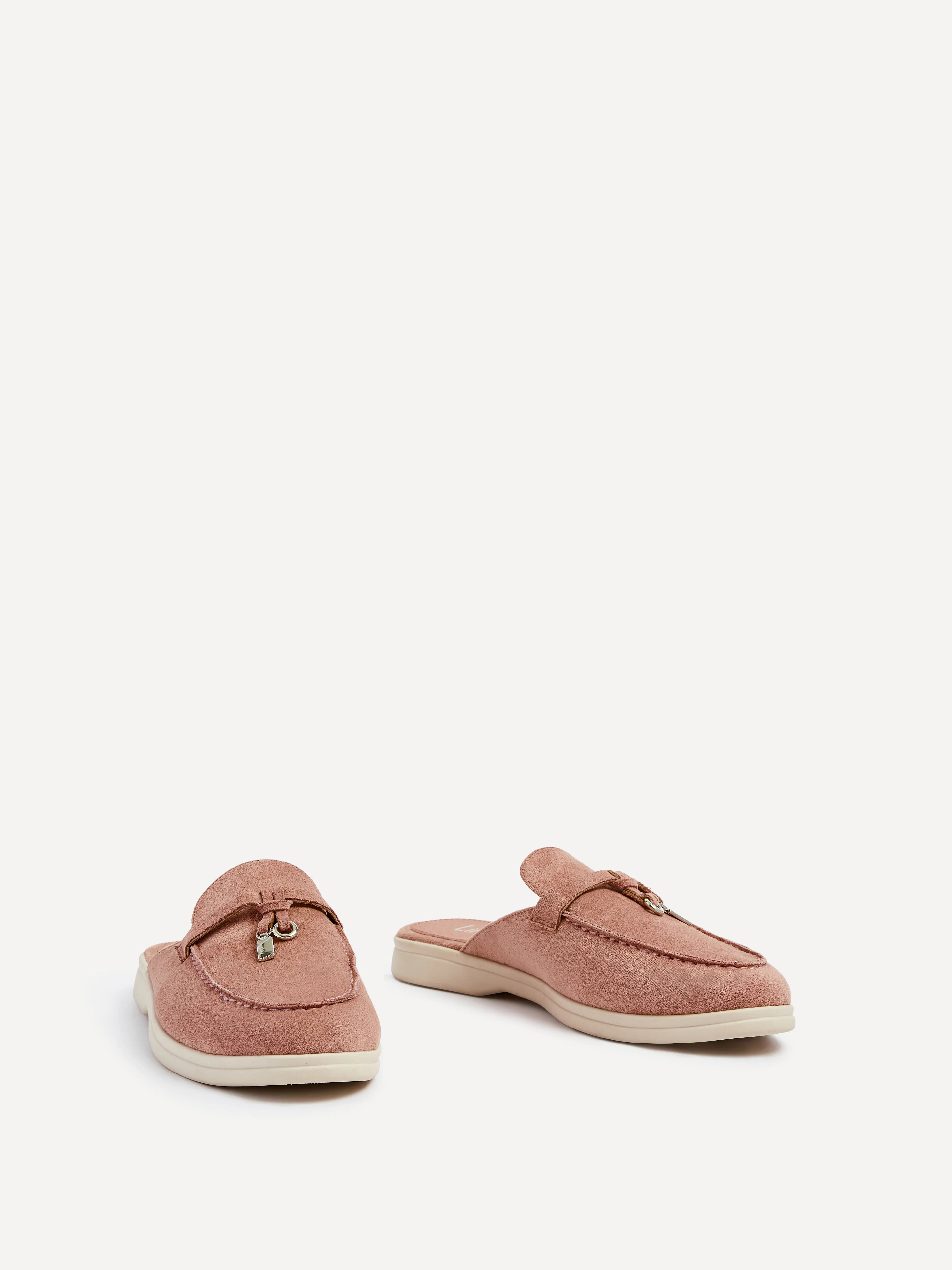 Alix Pink Faux Suede Slip On Mules - Image 3