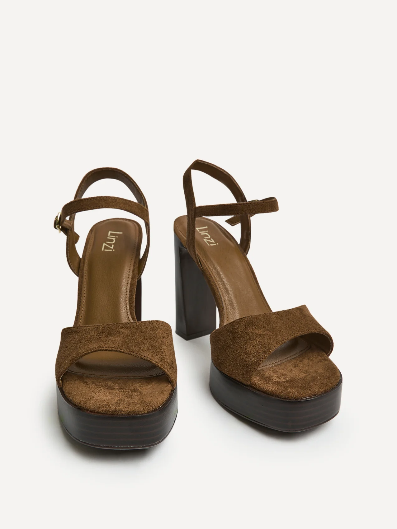 Alto Brown Platform Heeled Sandals - Image 3