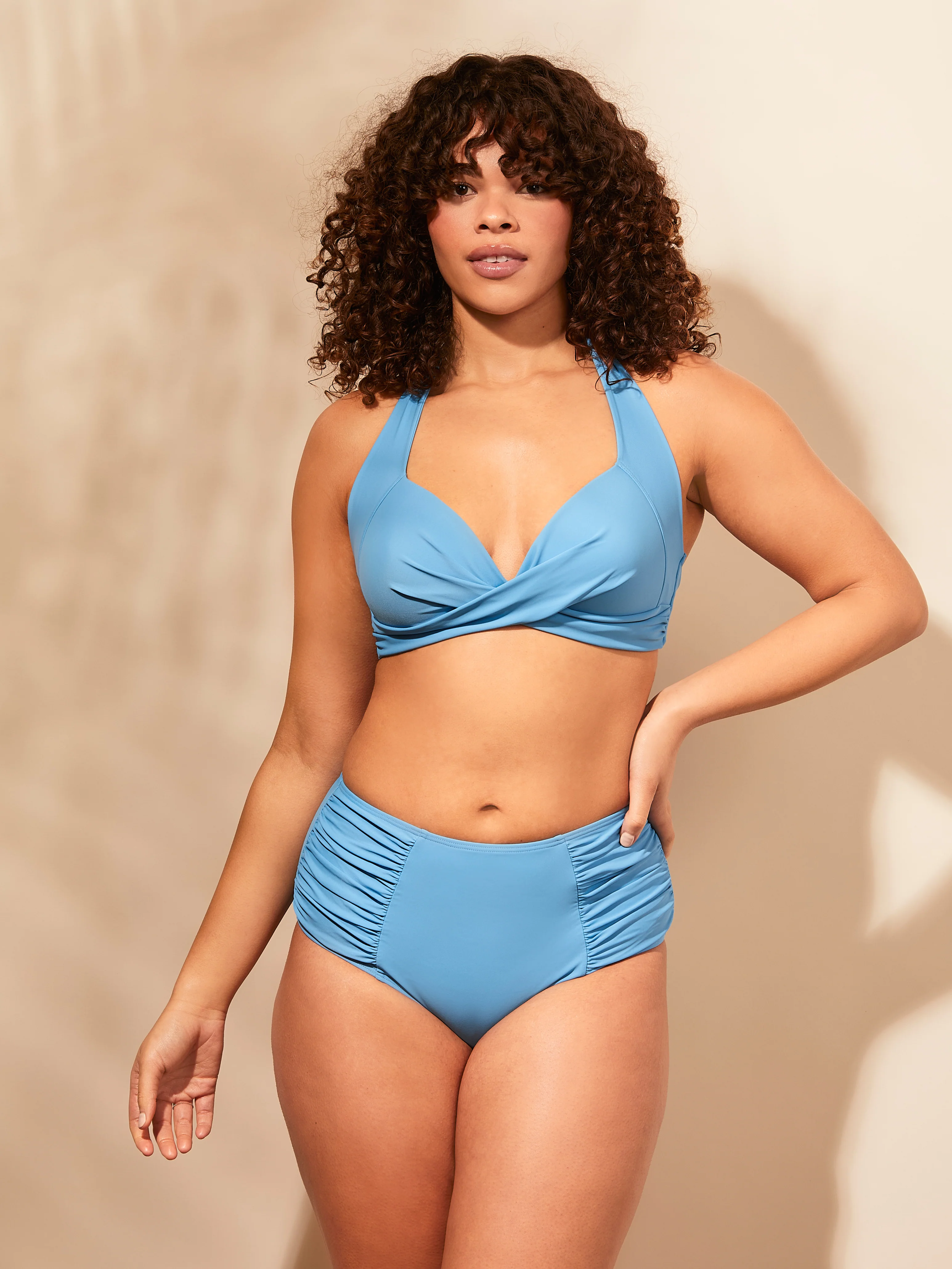 Amalfi Light Blue High Waisted Tummy Control Bikini - Image 7