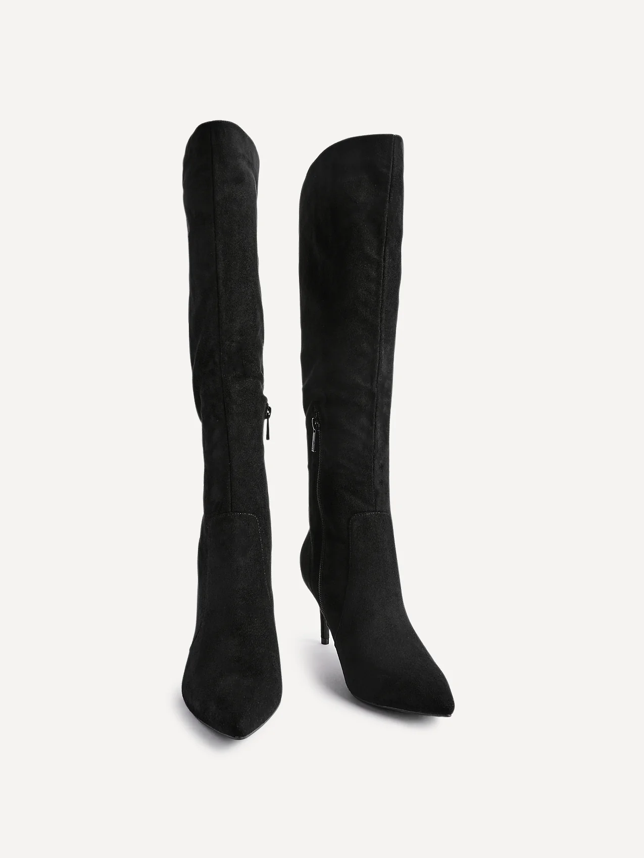 Ambition Black Long Stiletto Heeled Boots - Image 3