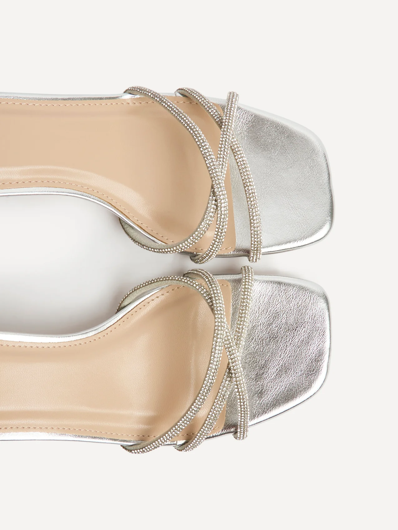 Amour Silver Diamante Heeled Sandals - Image 5