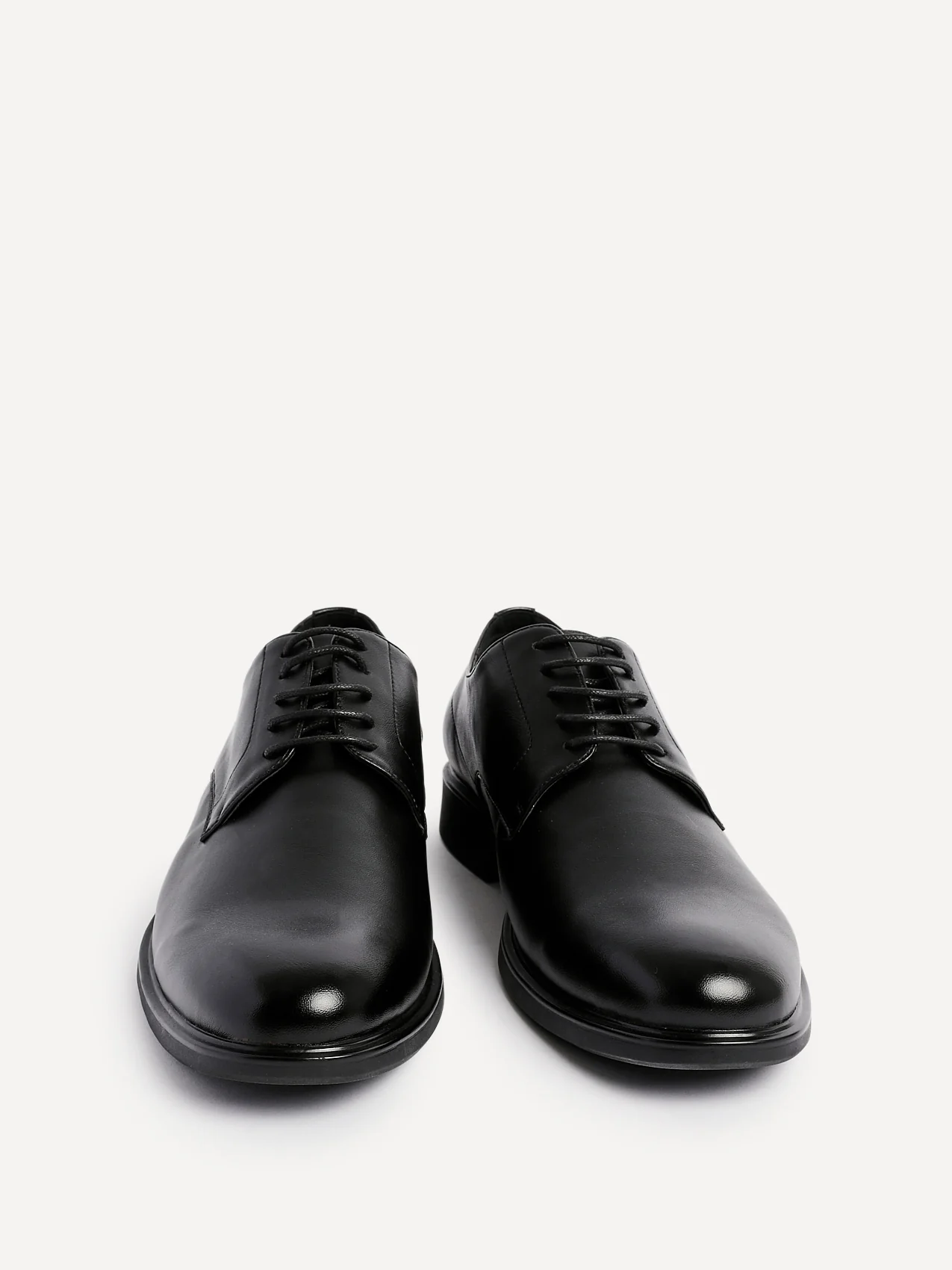 Angelo Mens Black Faux Leather Lace-Up Shoes - Image 3