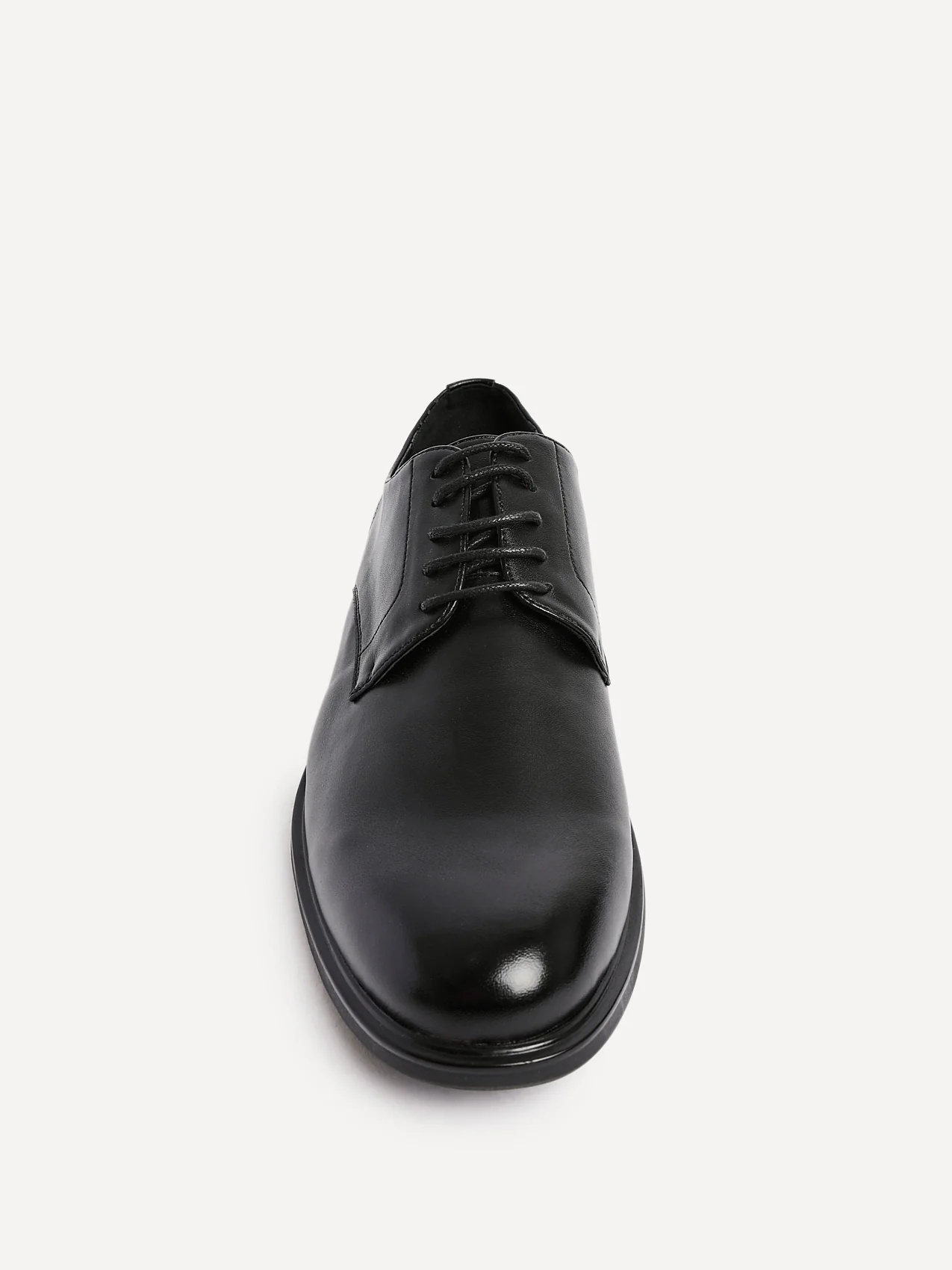 Angelo Mens Black Faux Leather Lace-Up Shoes - Image 4