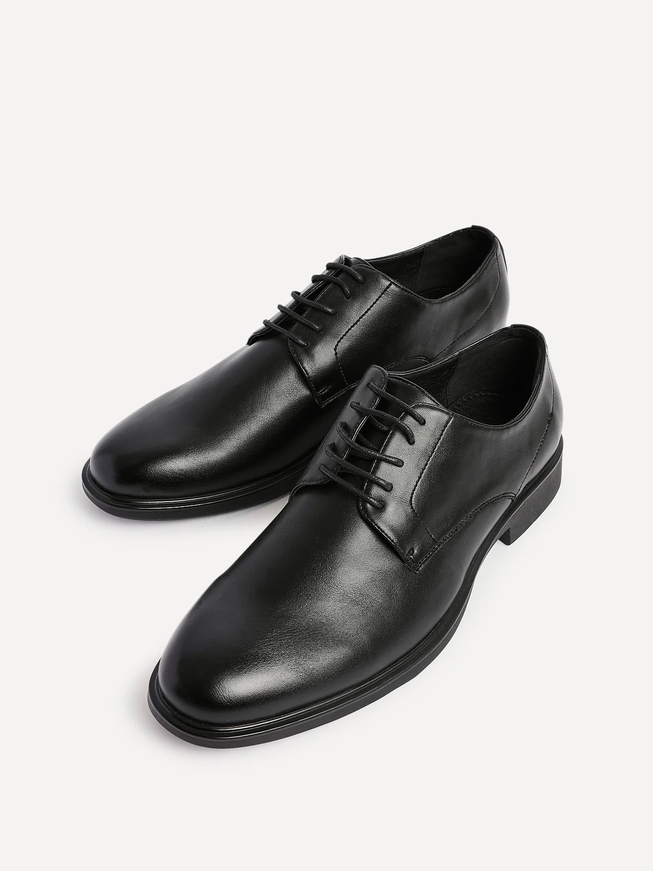 Angelo Mens Black Faux Leather Lace-Up Shoes - Image 5
