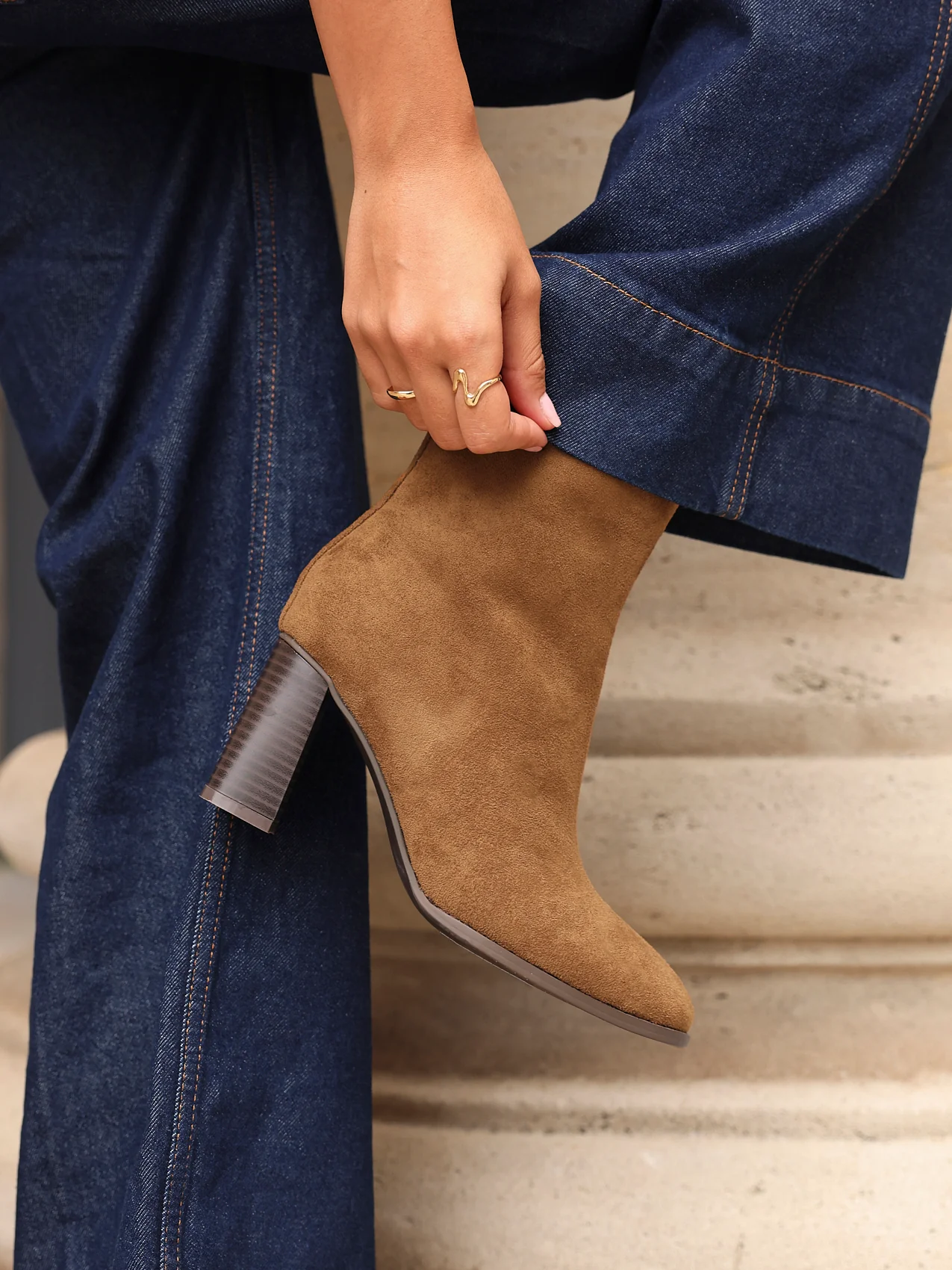 Approach Tan Block Heel Ankle Boots