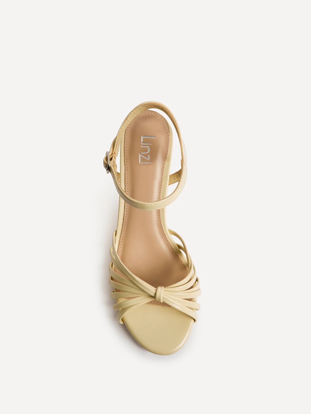 Arabel Lemon Faux Leather Block Heeled Sandals - Image 4