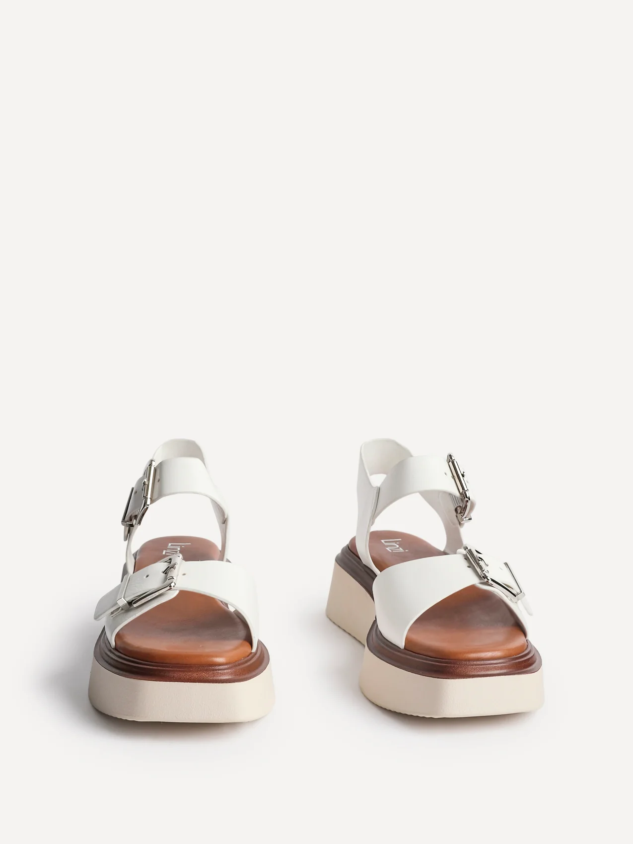 Archive White Faux Leather Flatform Sandals - Image 3