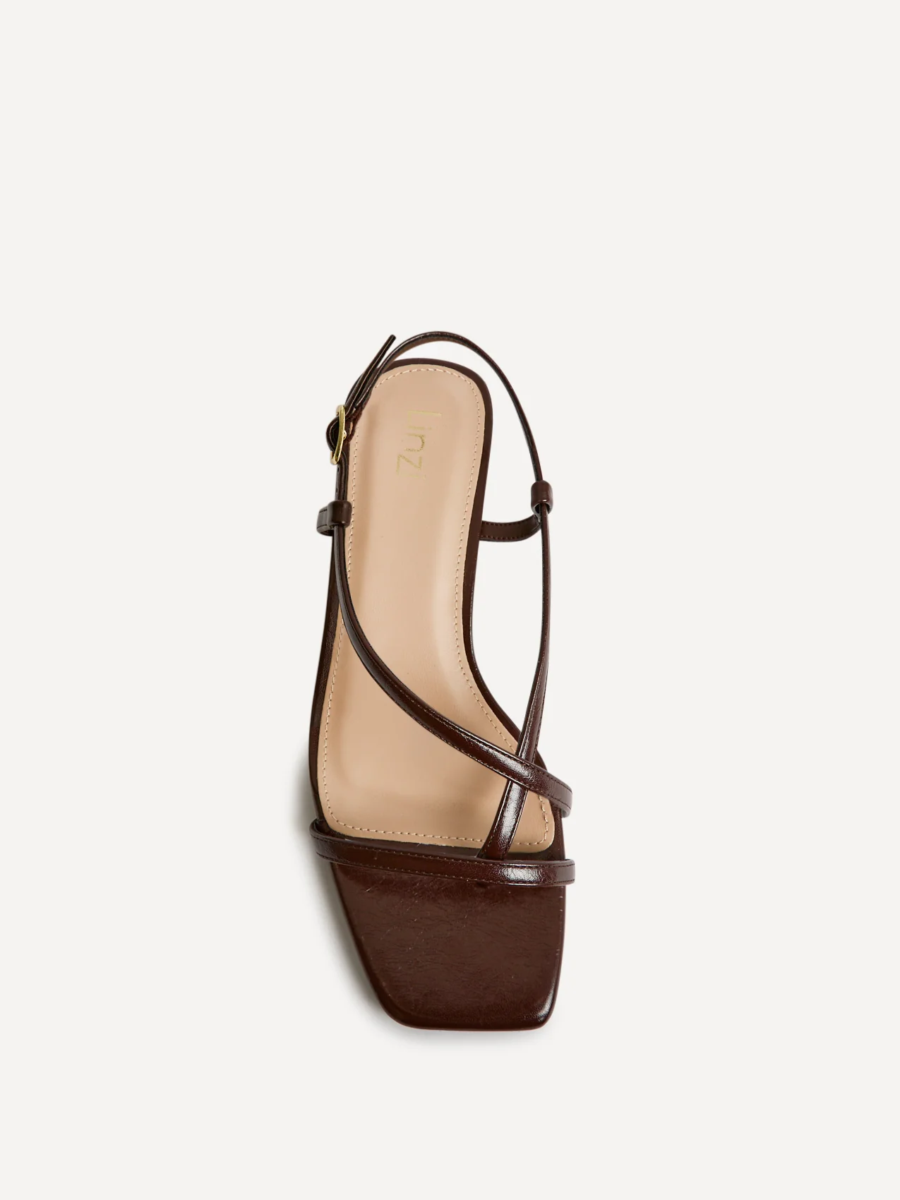 Arden Brown Faux Leather Block Heeled Sandals - Image 4