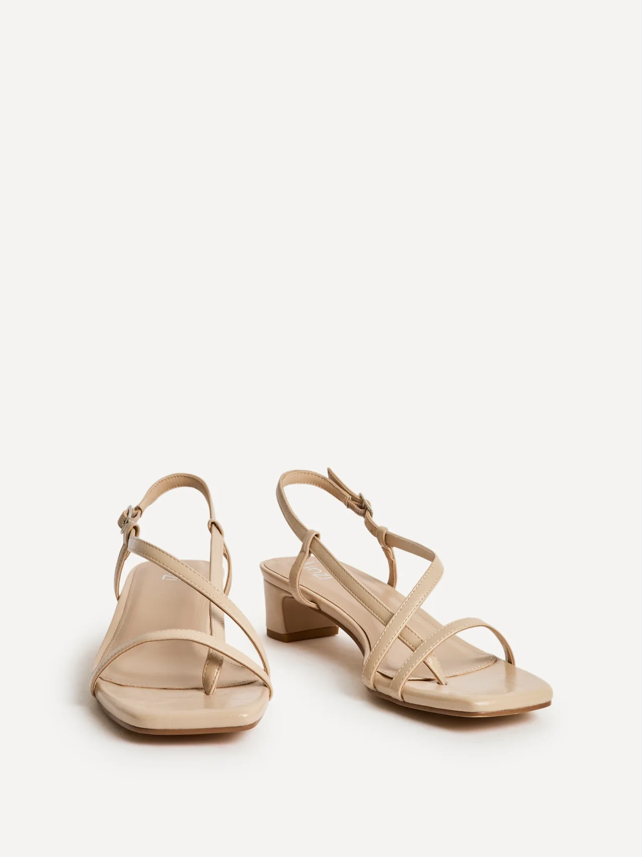 Arden Nude Faux Leather Block Heeled Sandals - Image 3