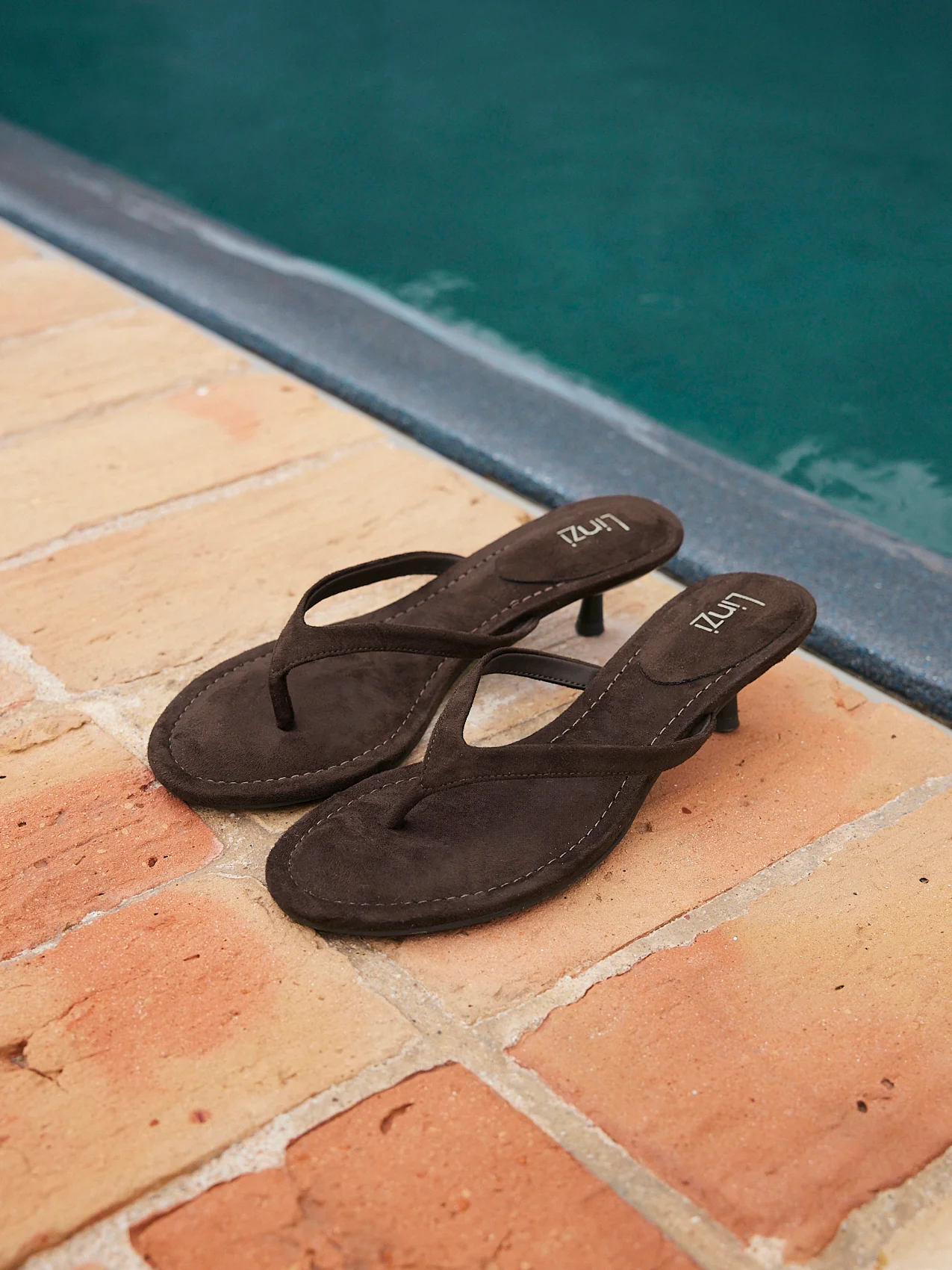 Ascend Brown Faux Suede Mule Heels - Image 6