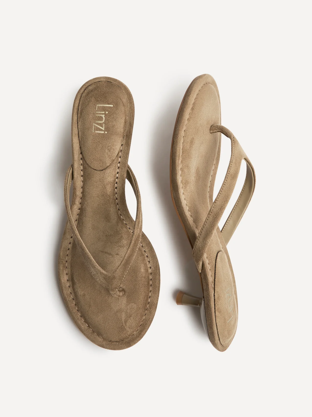 Ascend Taupe Faux Suede Mule Heels - Image 5
