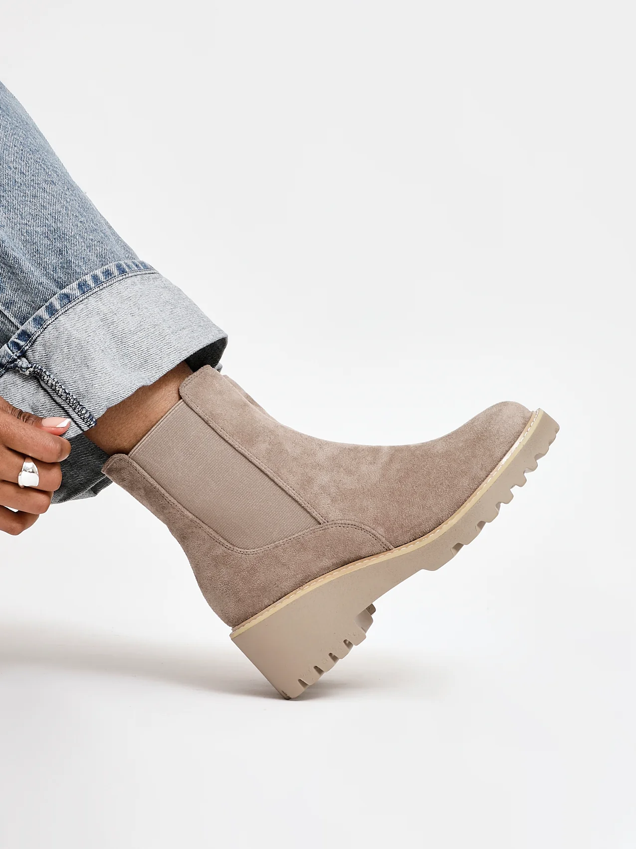 Attend Taupe Wedged Ankle Boots