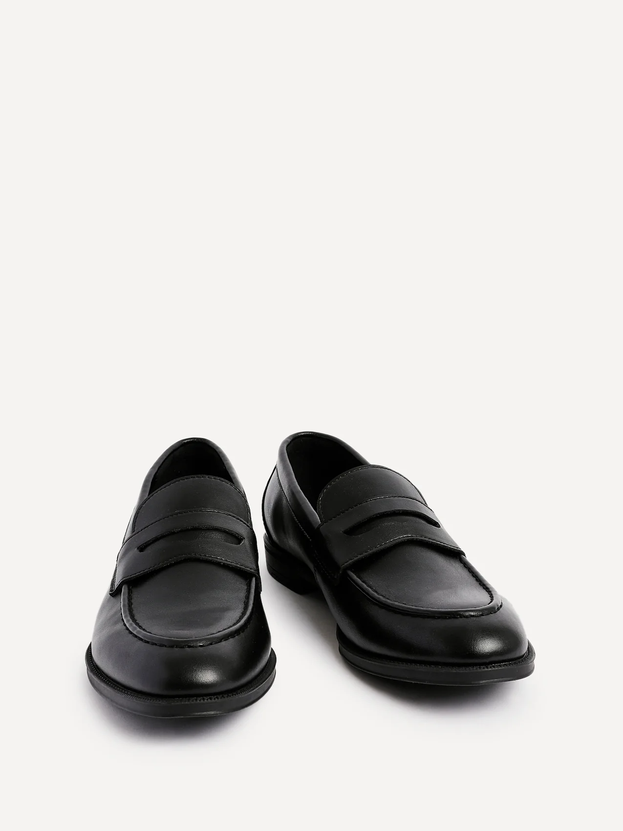 Aurelio Mens Black Faux Leather Penny Loafers - Image 3