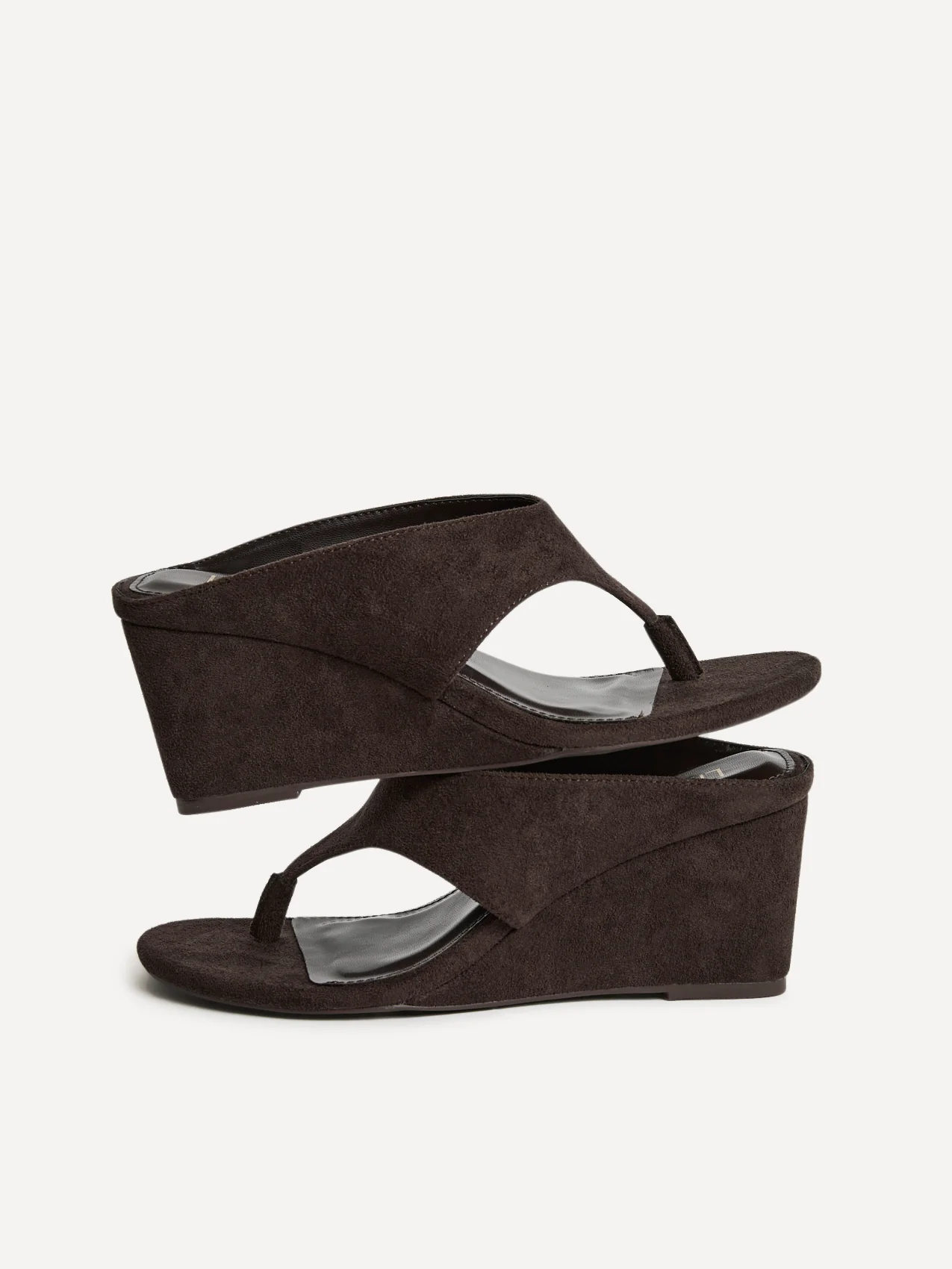 Avalon Brown Toe Post Wedge Sandals - Image 5
