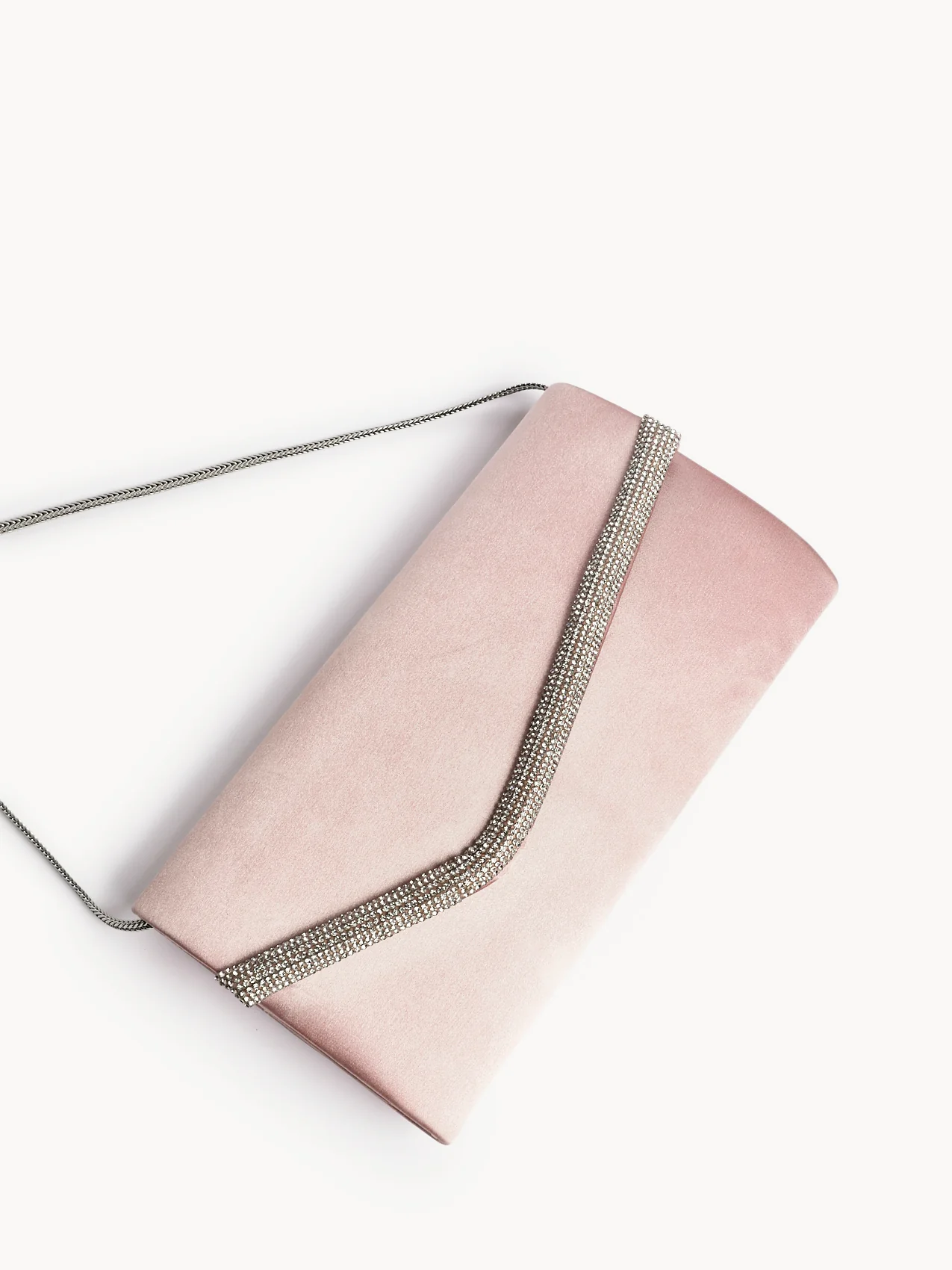 Aveline Champagne Satin Clutch Bag - Image 3