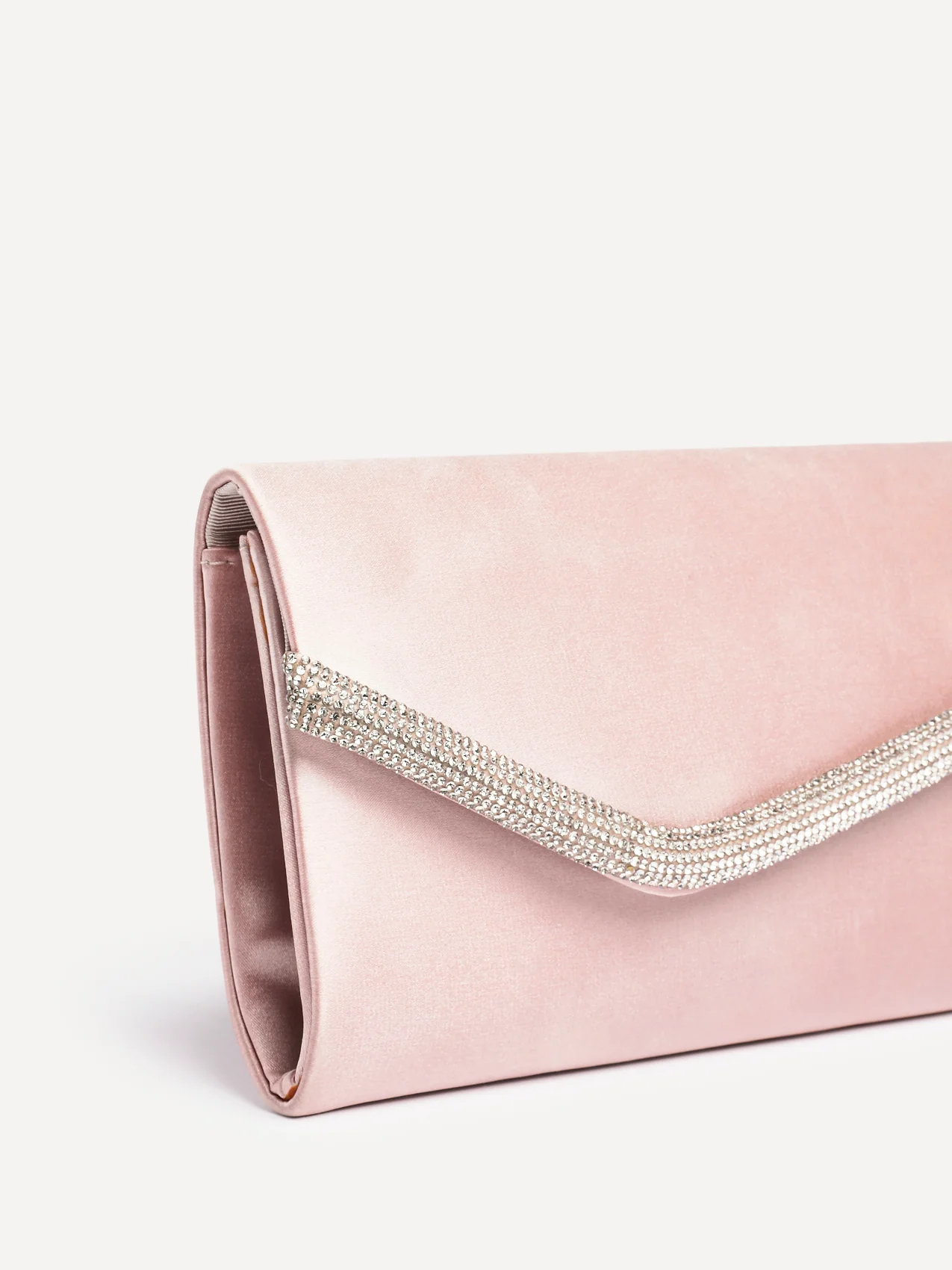 Aveline Champagne Satin Clutch Bag - Image 4