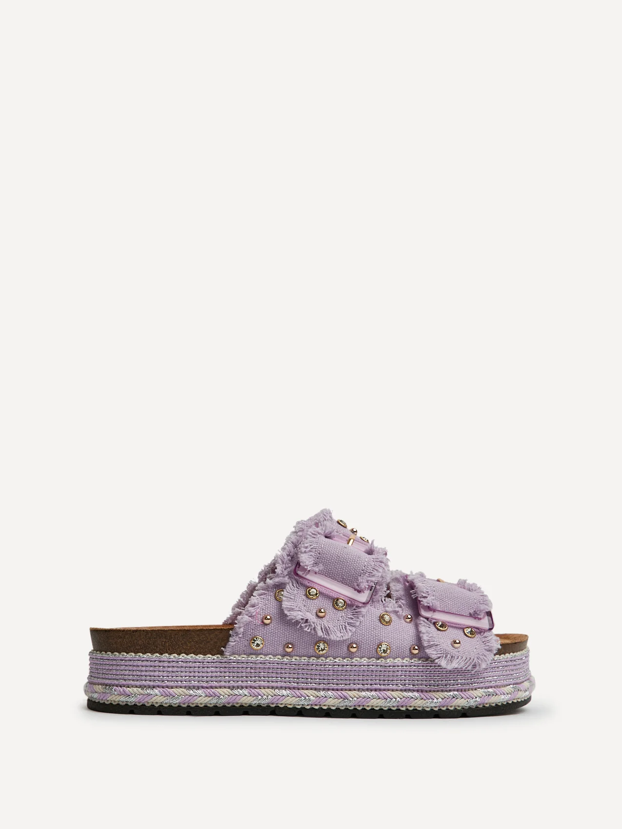Bahama Lilac Diamante Flatform Sandals - Image 2