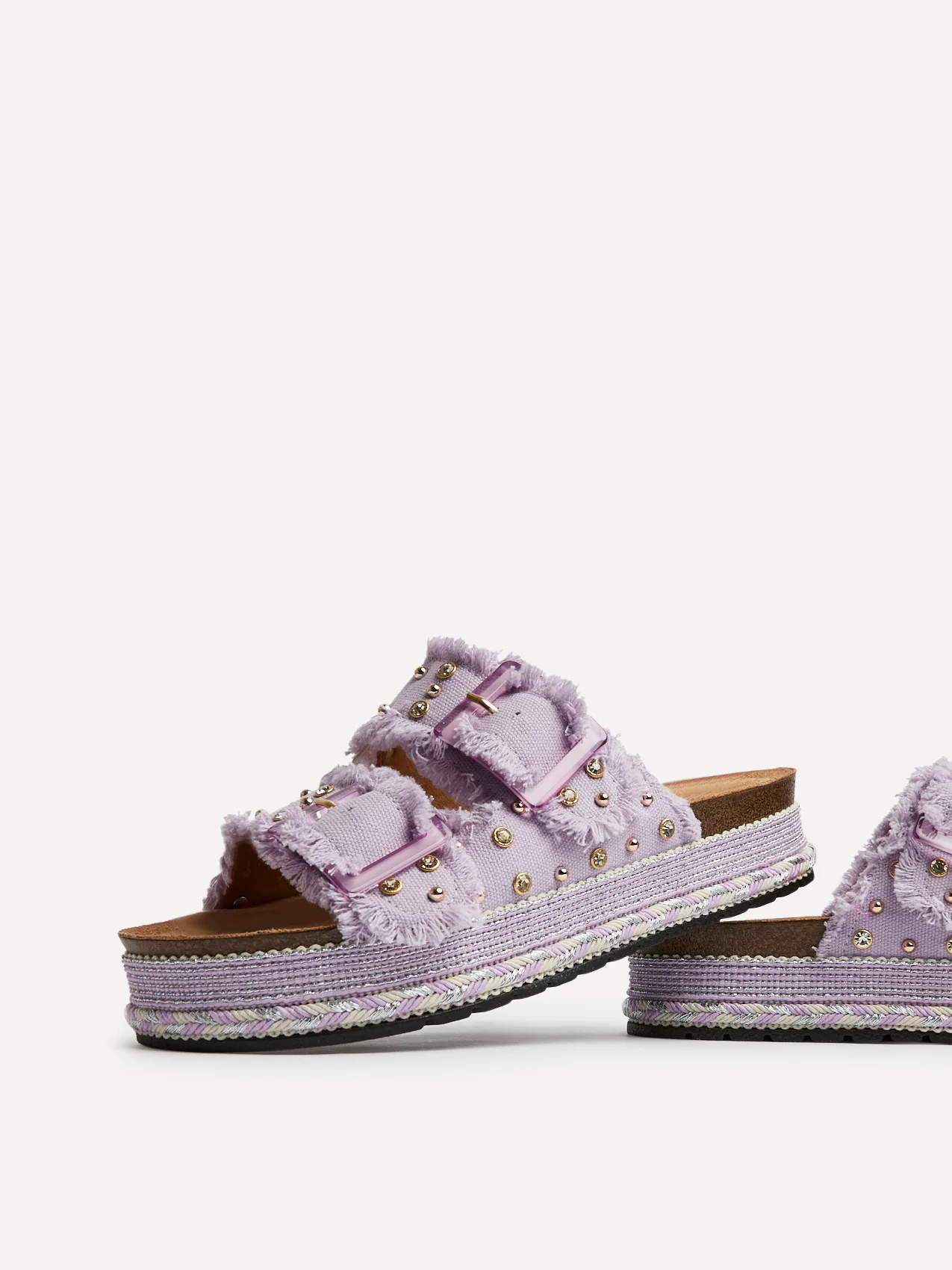 Bahama Lilac Diamante Flatform Sandals - Image 5